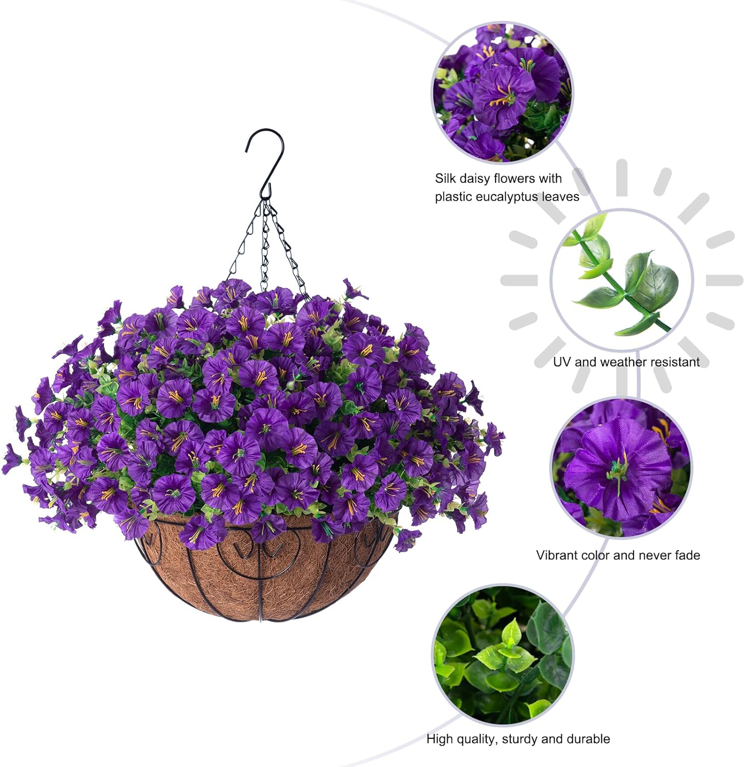 Full Bloom Hanging Morning Glory Basket