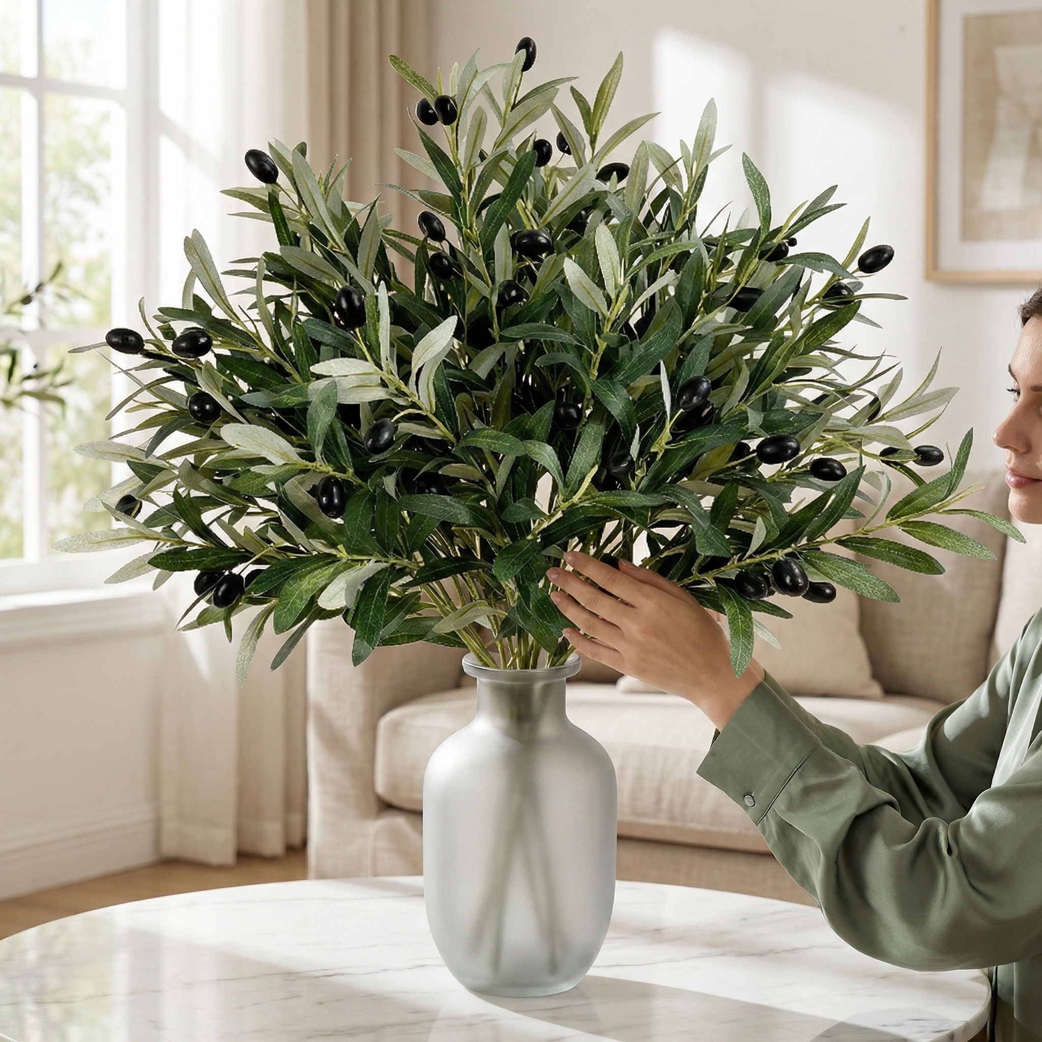 Artificial Olive Branch Arrangement
