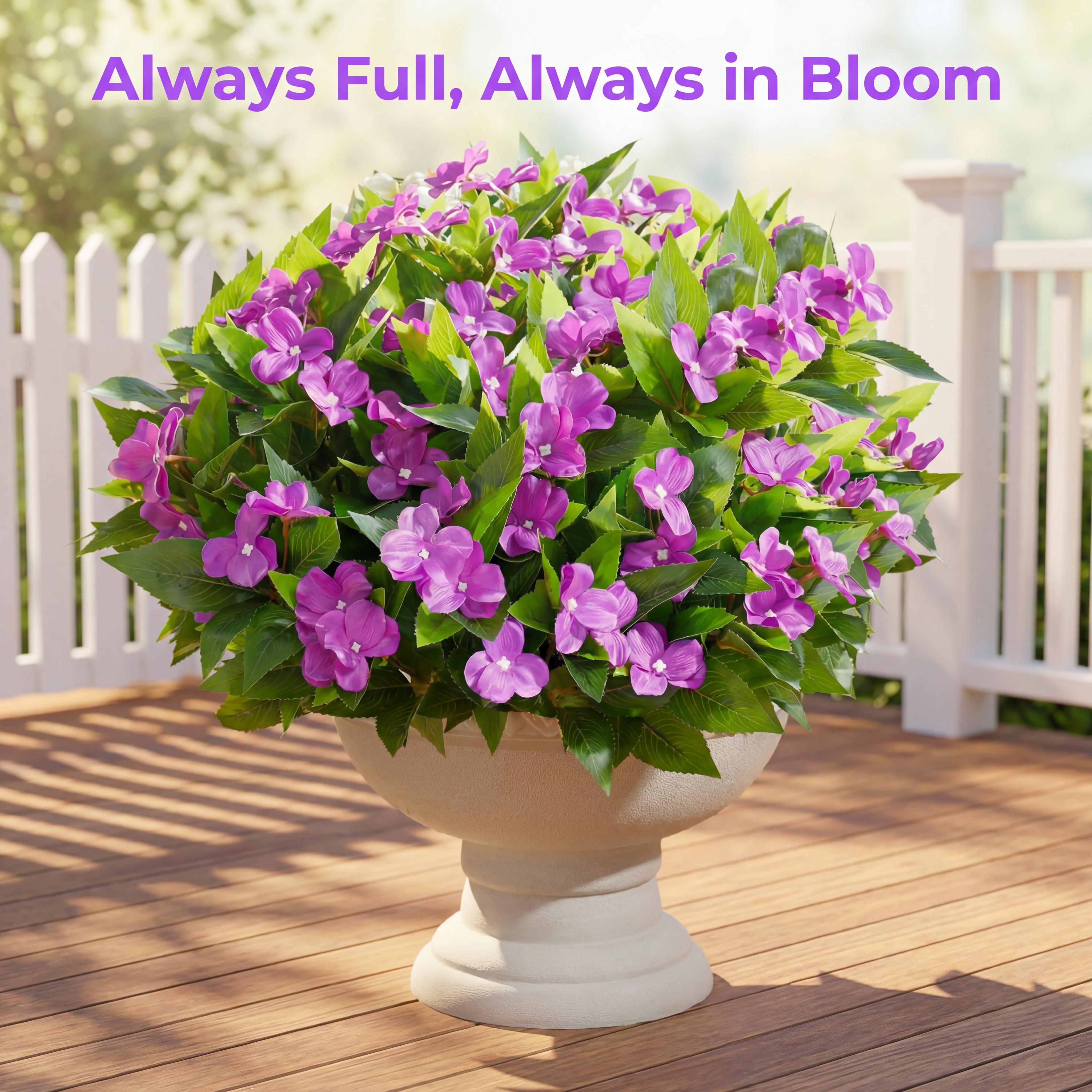 Full Bloom Impatiens Potted Flower Arrangement – 3 Pieces