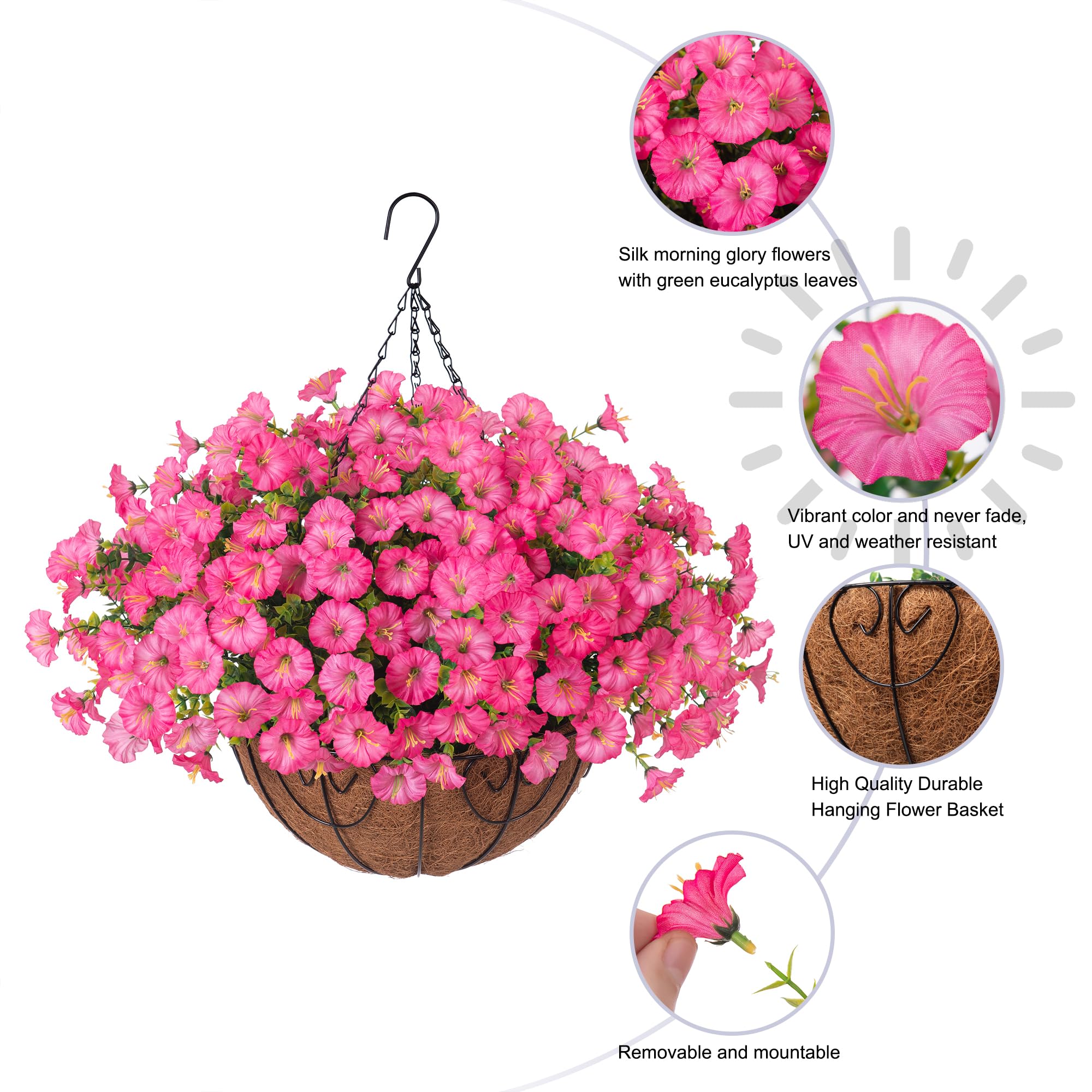 Full Bloom Hanging Morning Glory Basket