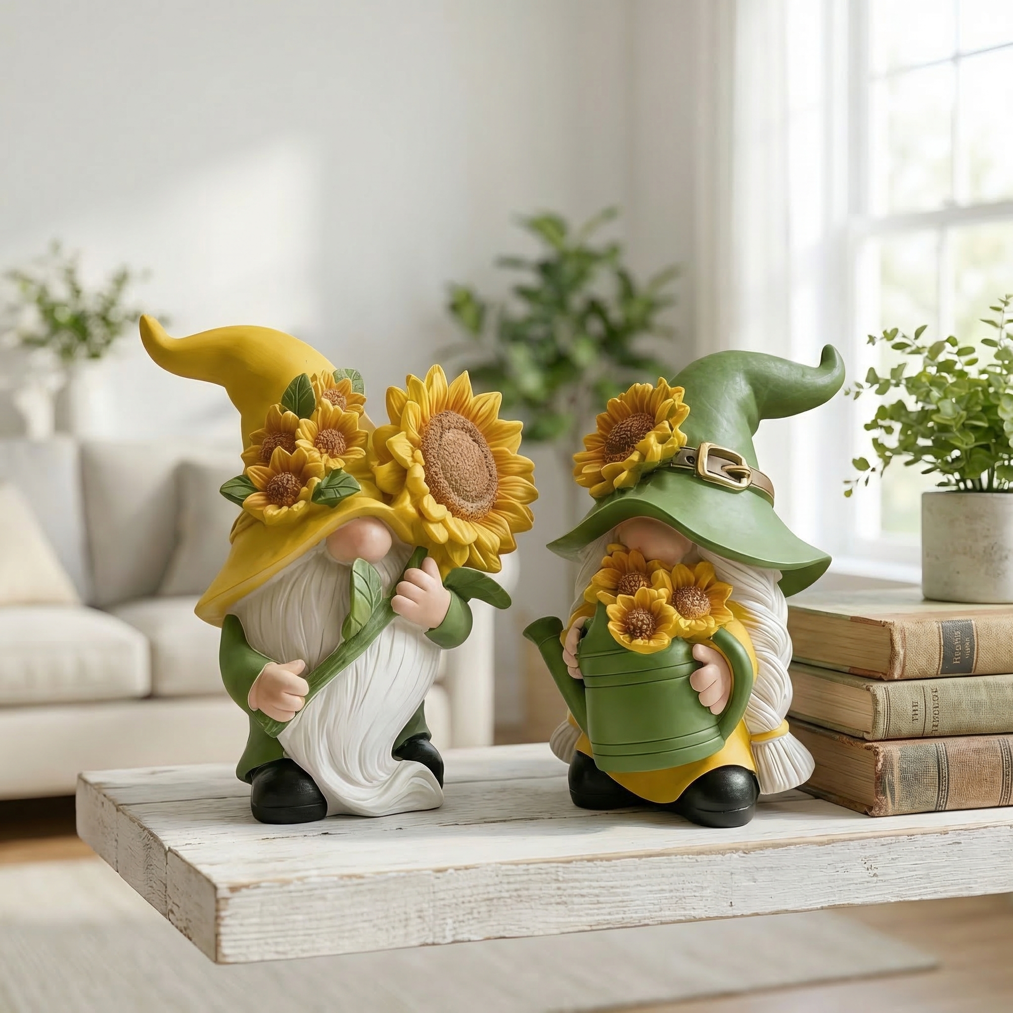 Sunflower Garden Gnome Figurines