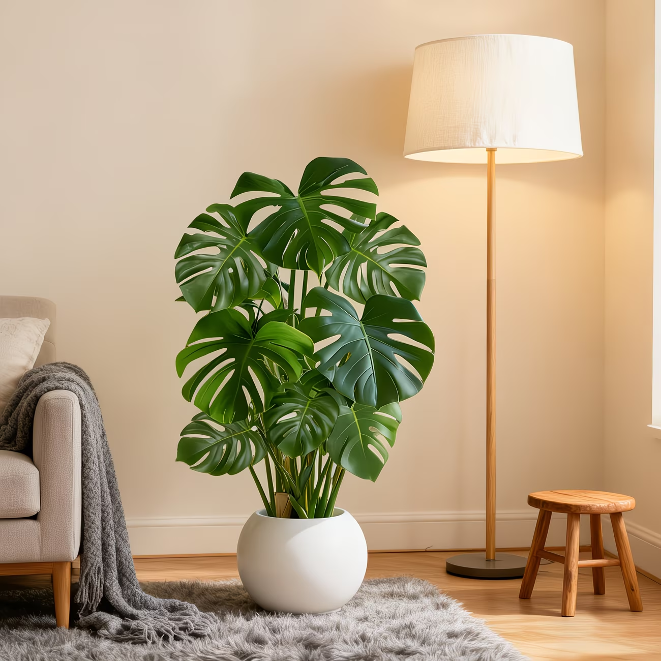 Lifelike Faux Monstera Plant for Home Décor