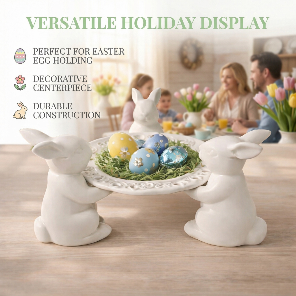 Easter Bunny Tray Centerpiece for Dining Table Decor