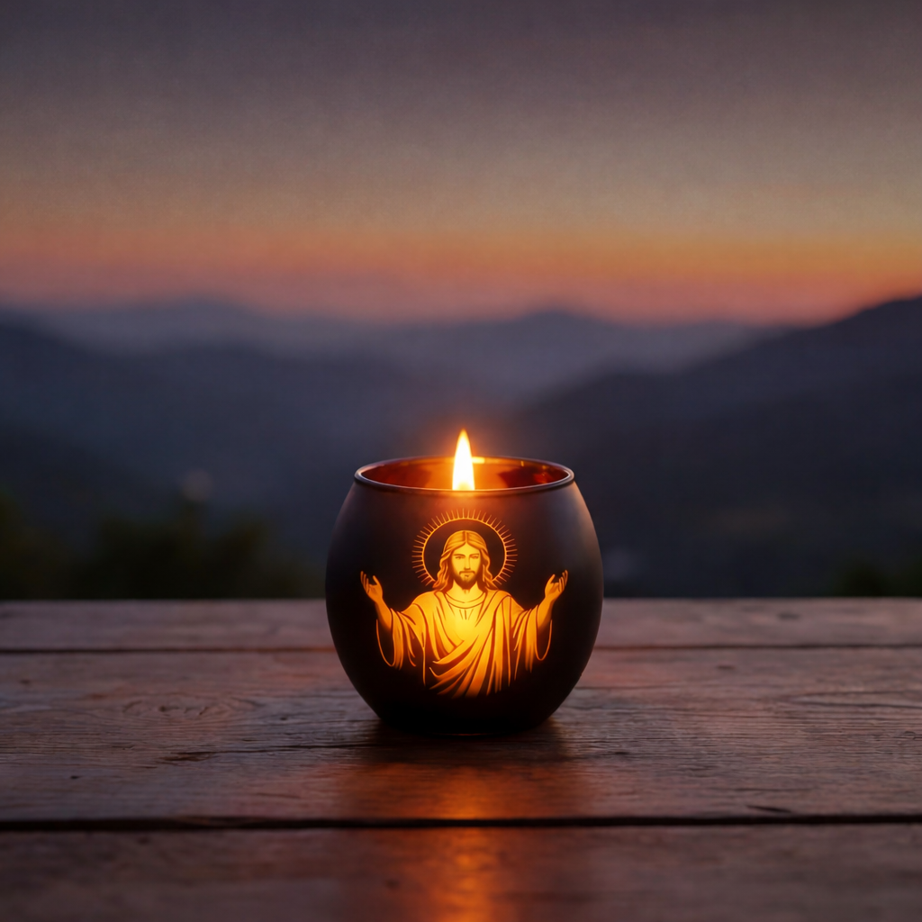 Faith & Light Christian Cross Candle Holder