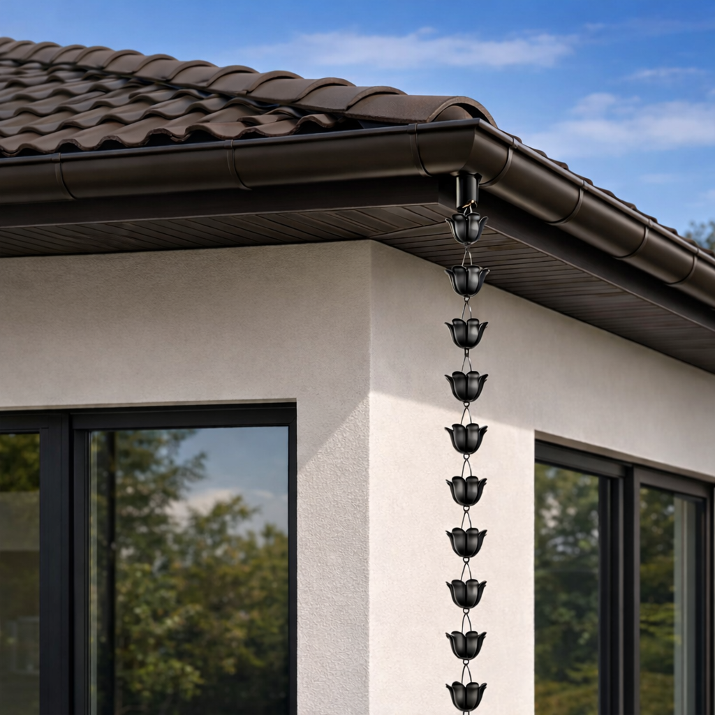 Modern Lotus Cup Rain Chain for Gutters