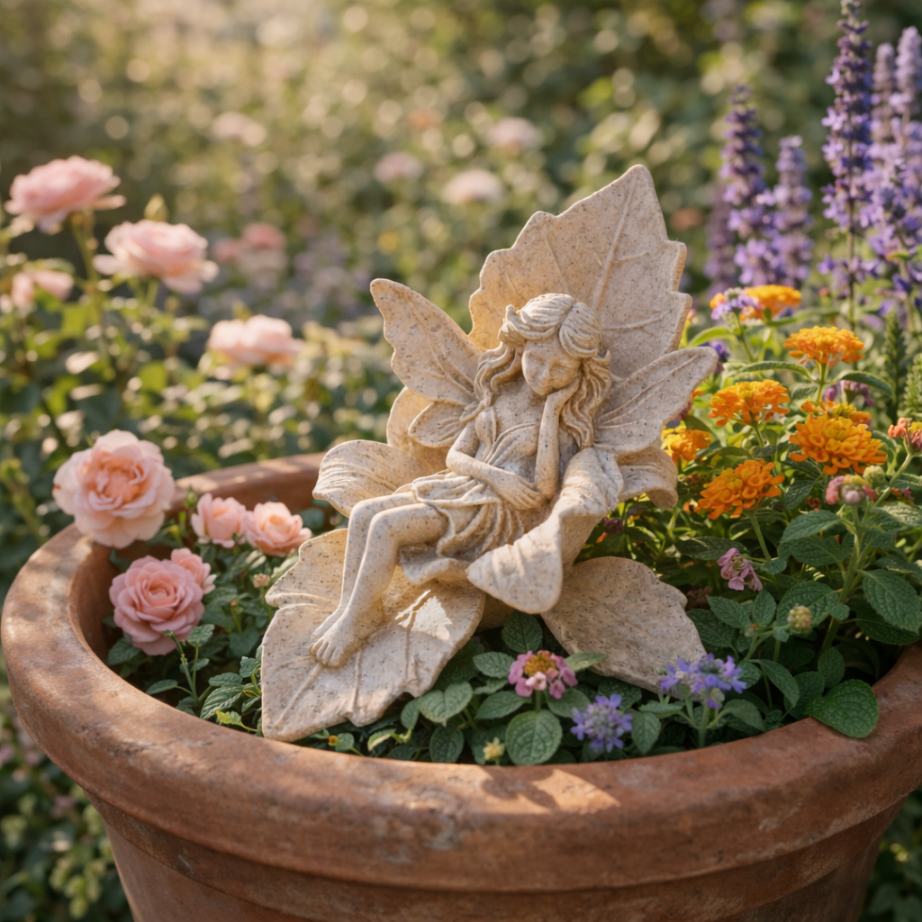 Enchanted Leaf Fairy Statue for Garden & Patio Decor