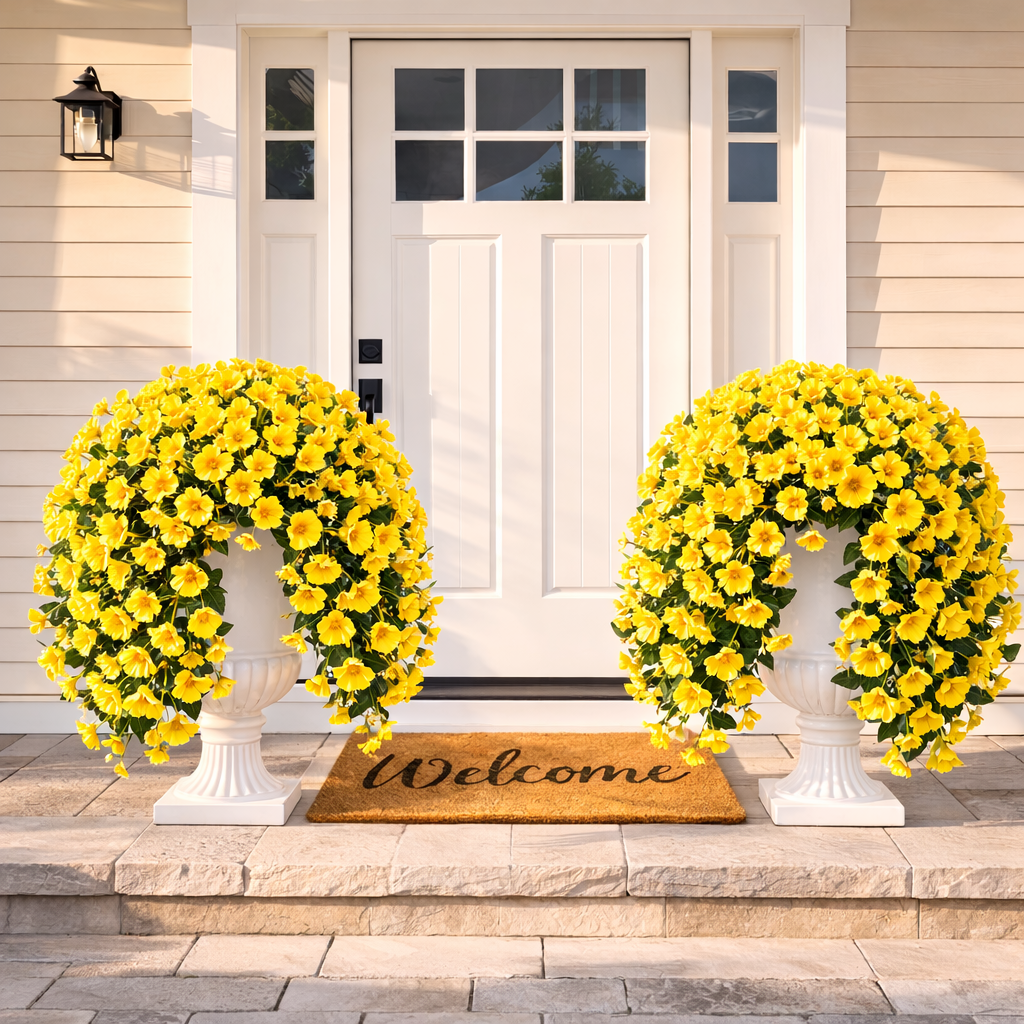 UV-Resistant Artificial Morning Glory Hanging Arrangement