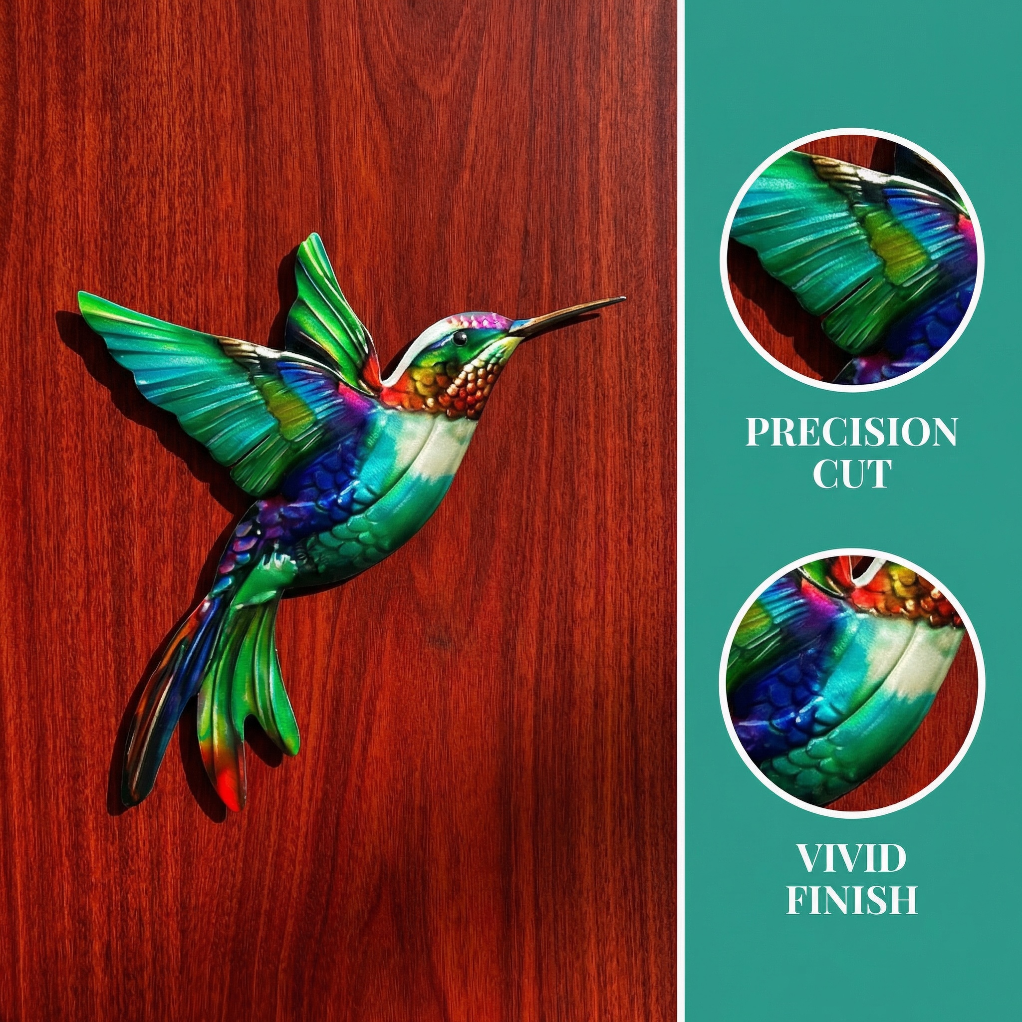 Metal Hummingbird Wall Art Decoration - Suitable For Patio Railings And Interior Decoration