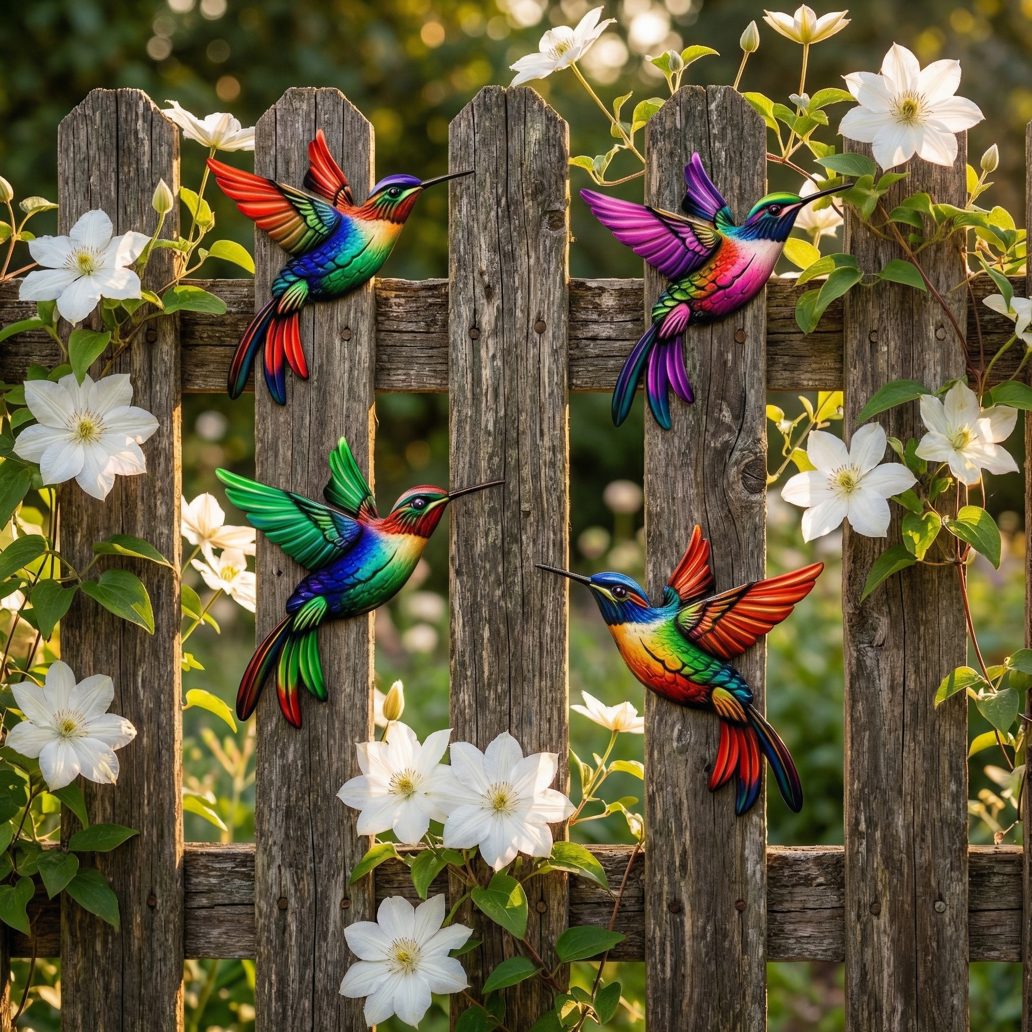 Metal Hummingbird Wall Art Decoration - Suitable For Patio Railings And Interior Decoration