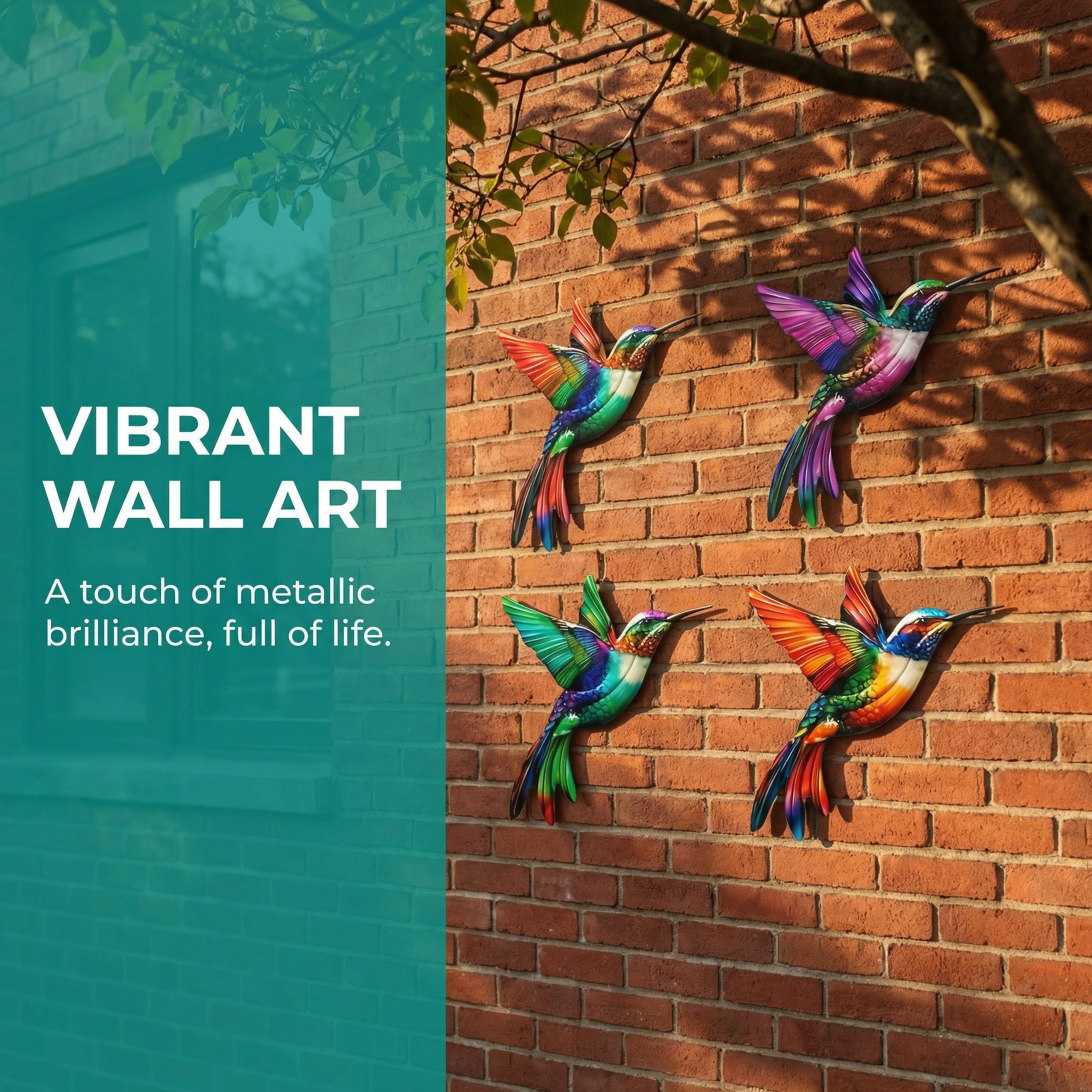 Metal Hummingbird Wall Art Decoration - Suitable For Patio Railings And Interior Decoration