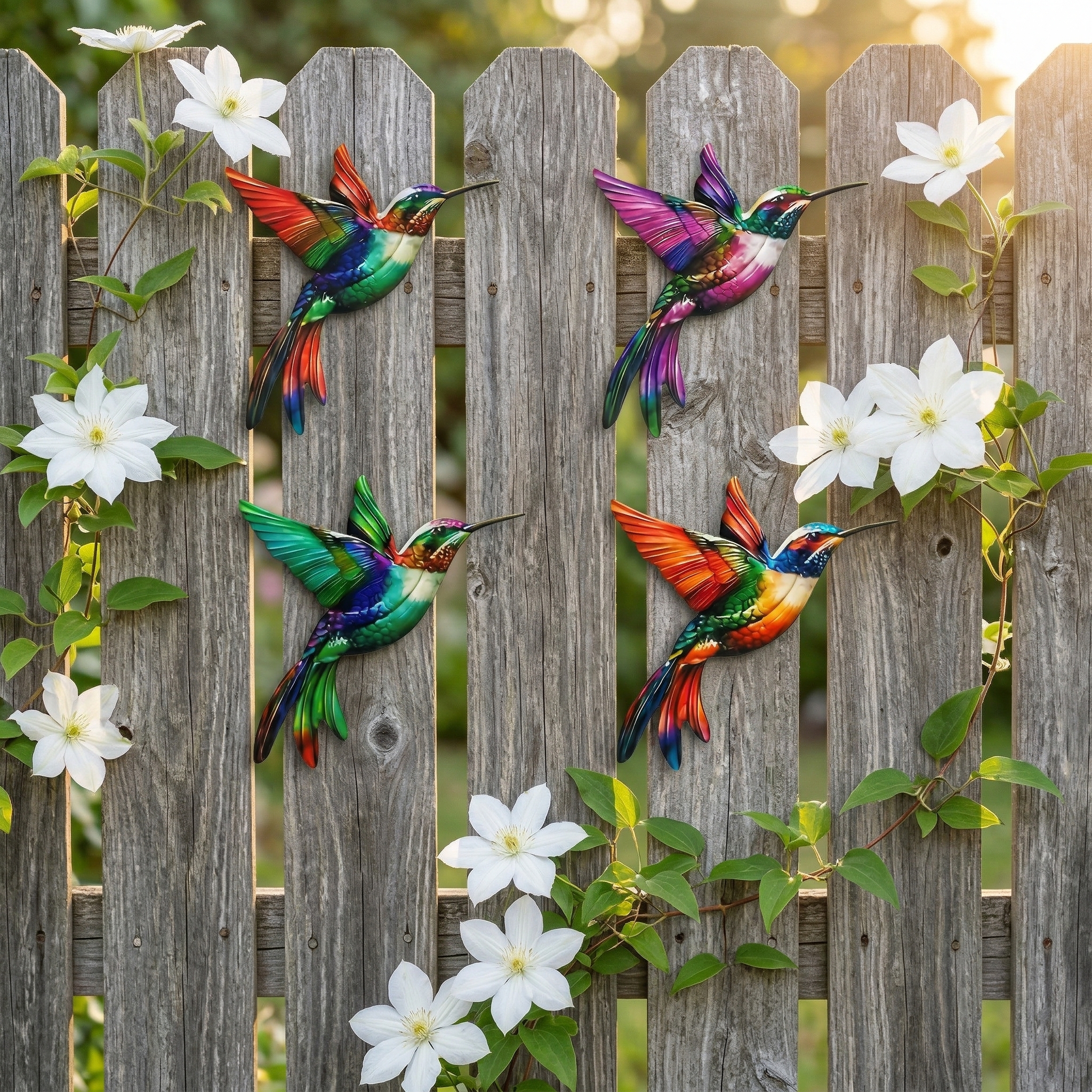 Metal Hummingbird Wall Art Decoration - Suitable For Patio Railings And Interior Decoration