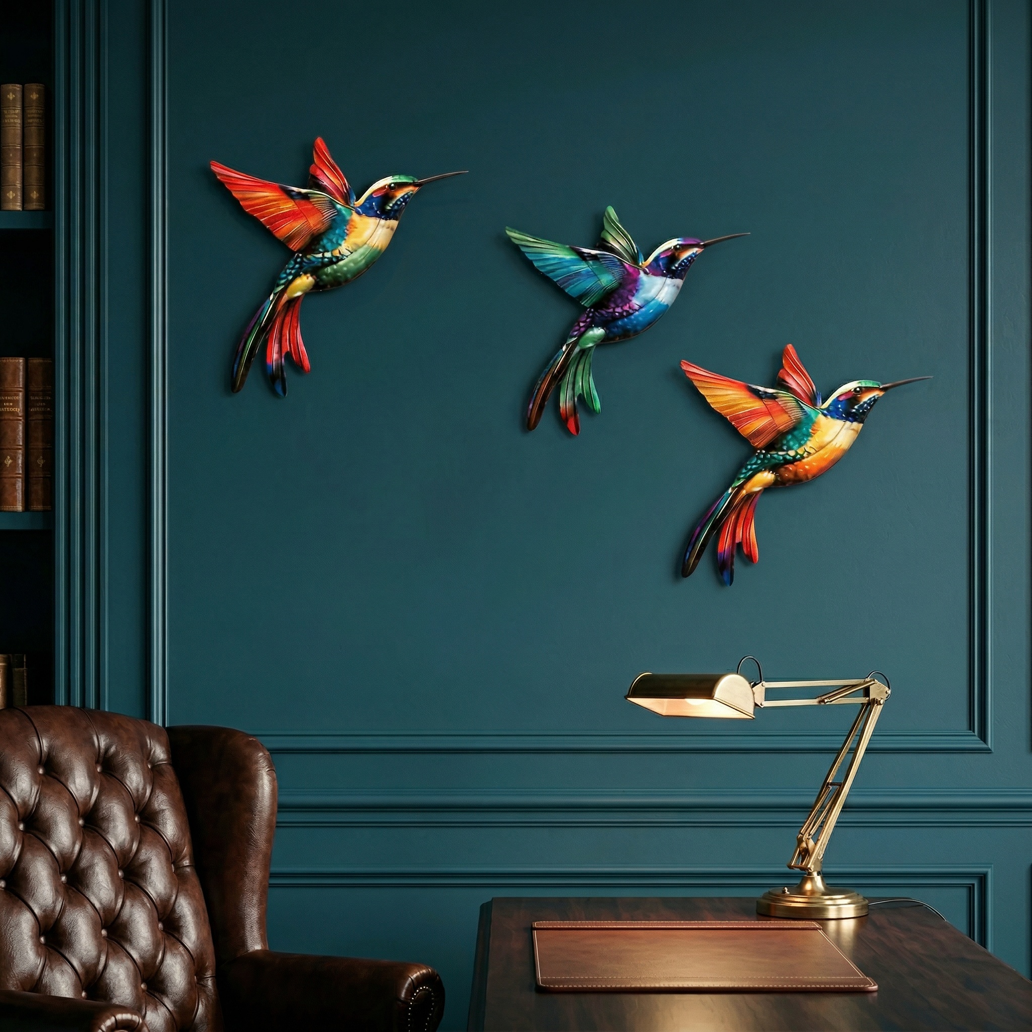 Metal Hummingbird Wall Art Decoration - Suitable For Patio Railings And Interior Decoration