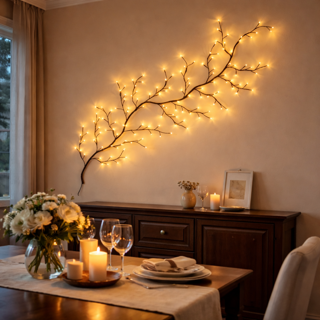 LED Atmospheric Rattan Decorative Lamp Shape Simulated Tree Branch Lamp