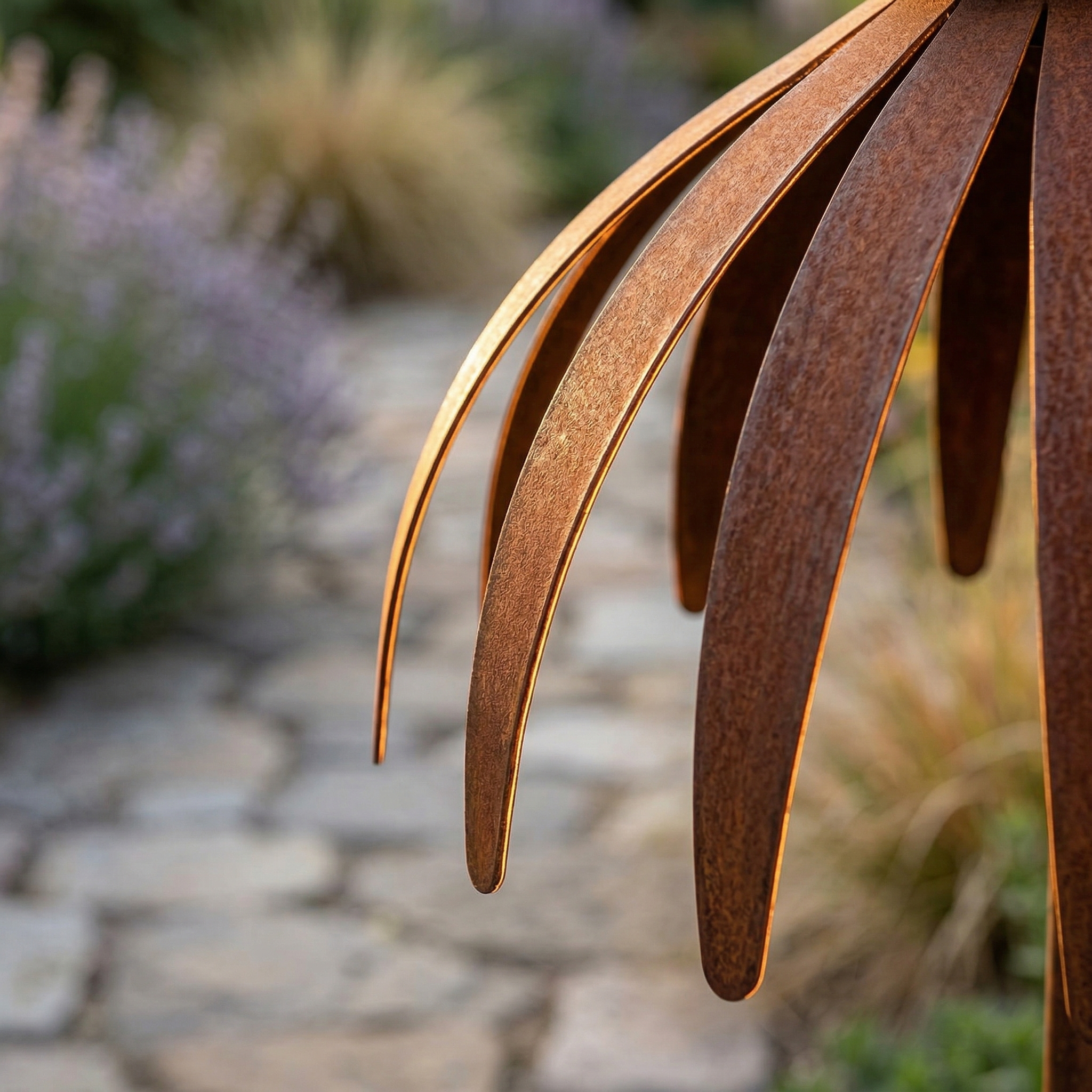 Outdoor Rusty Round-Headed Wrought Iron Petal Ground Pitcher