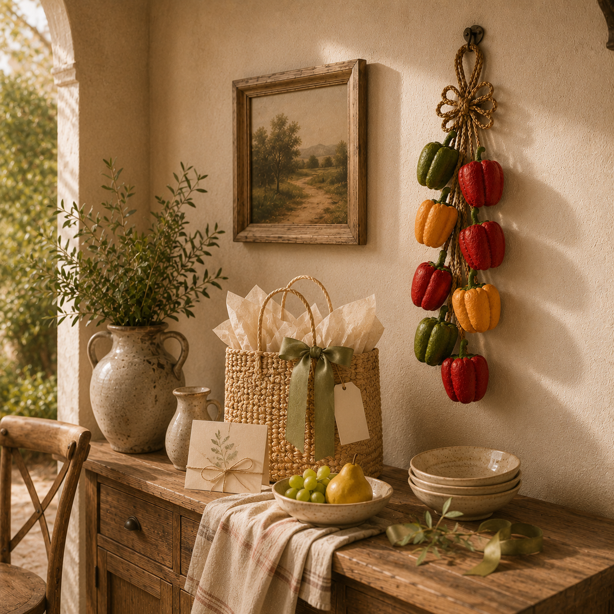 Rustic Harvest Faux Pepper Braid Wall Decor