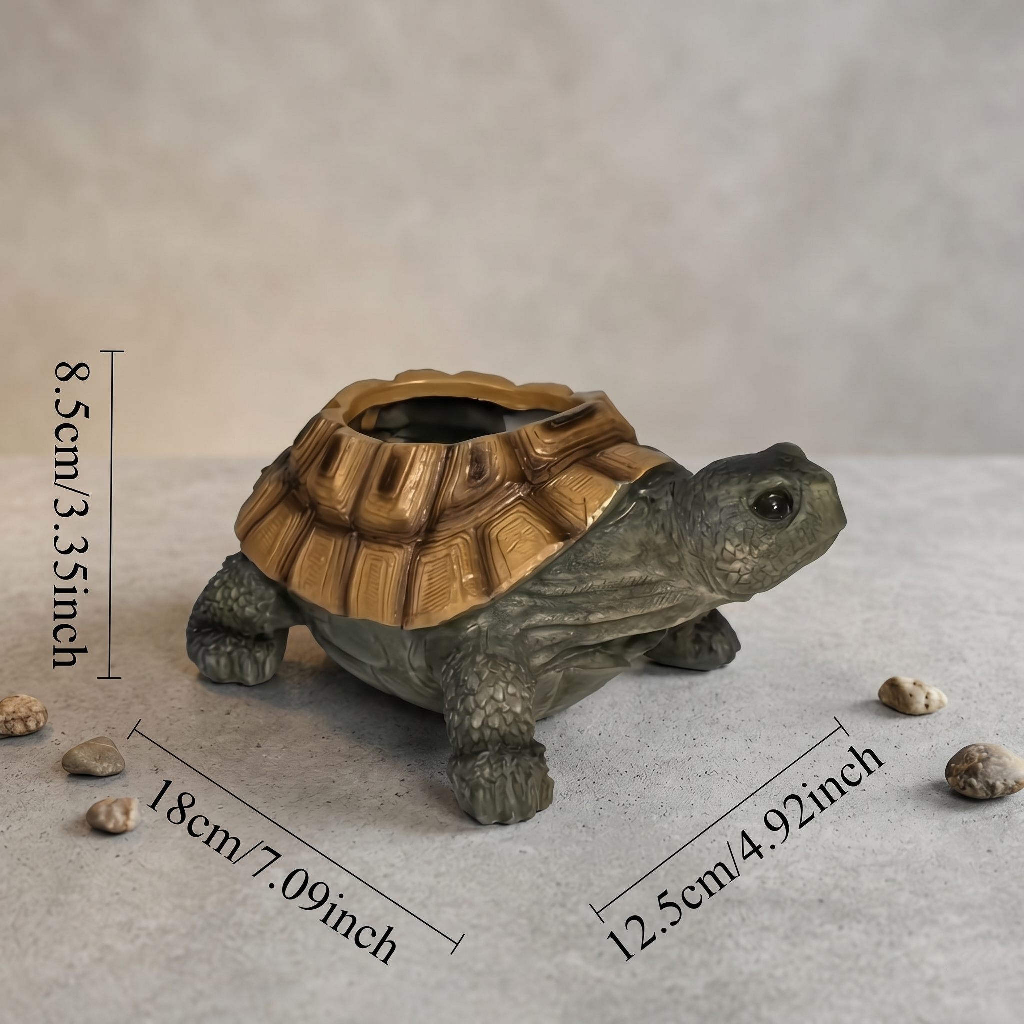 Resin Flower Pot Ornament In The Shape Of a Simulated Tortoise