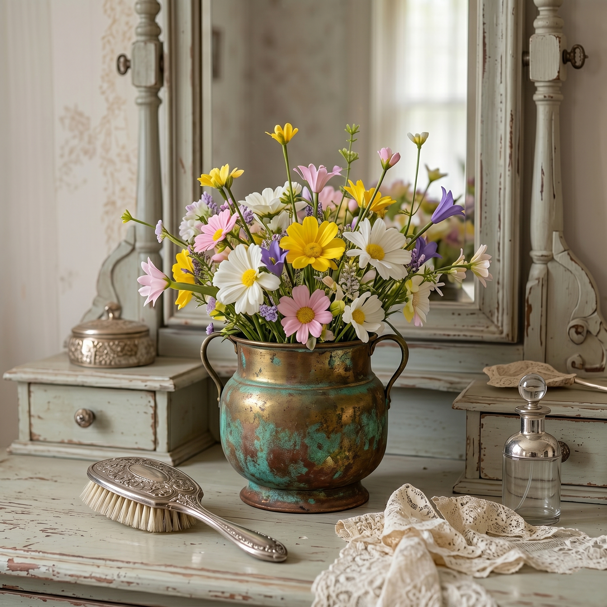 5pc-Artificial Daisy Cut Bouquet