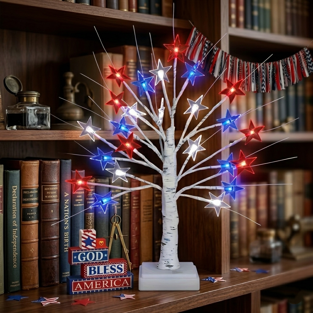 Independent Decorative Lights With 24 LEDs, 8 Flashing Modes, And Powered By USB Battery Box.