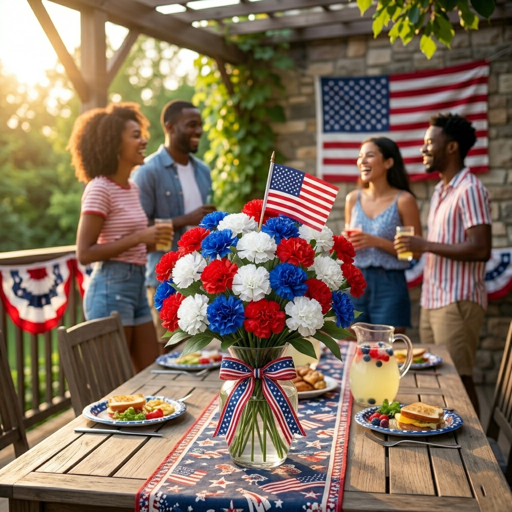 3Pcs-Independence Day Imitation Patriotic Memorial Imitation Flower Arrangement