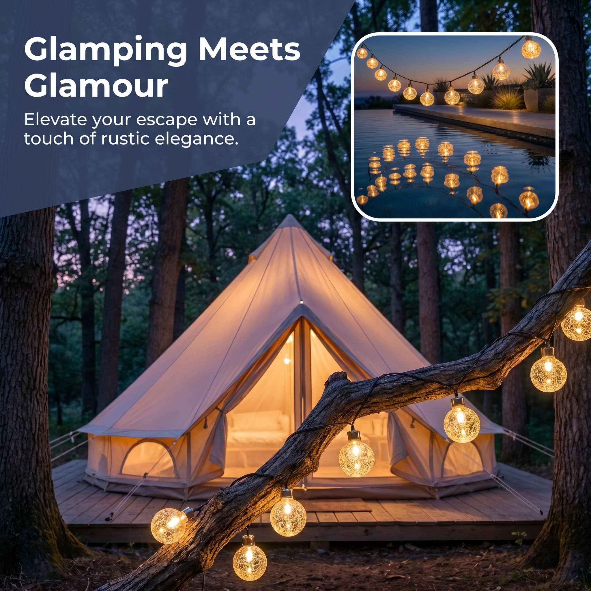 Outdoor Crystal Ball String Lights