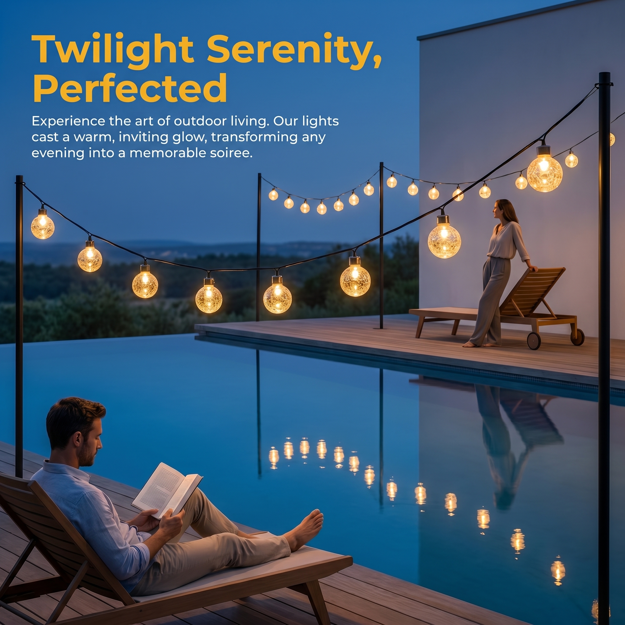 Outdoor Crystal Ball String Lights