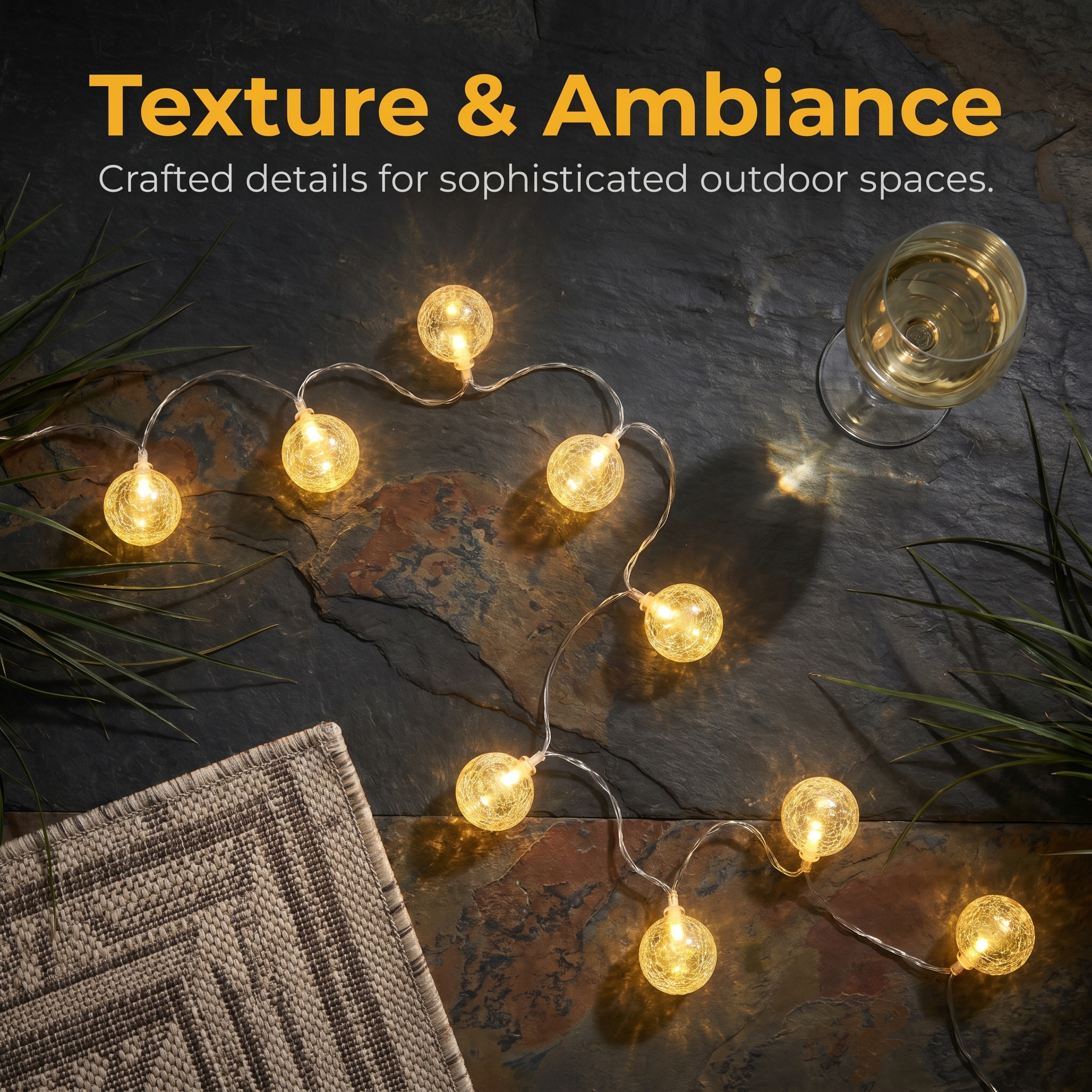 Outdoor Crystal Ball String Lights