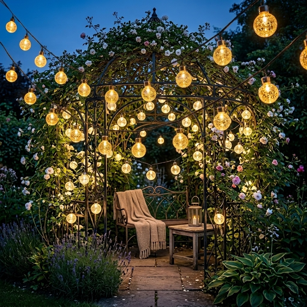 Outdoor Crystal Ball String Lights