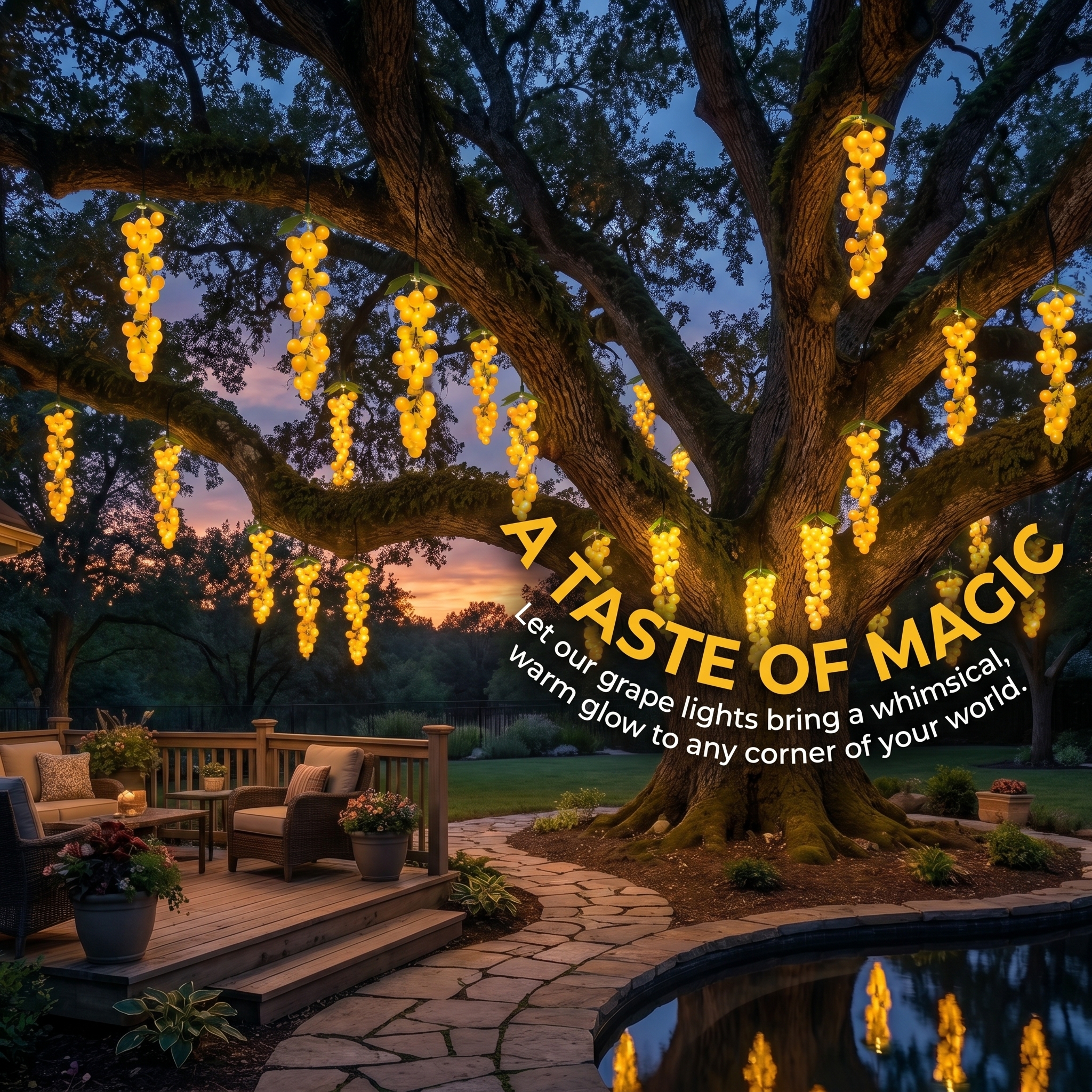 Artificial Grape Decorative Solar Light Strings