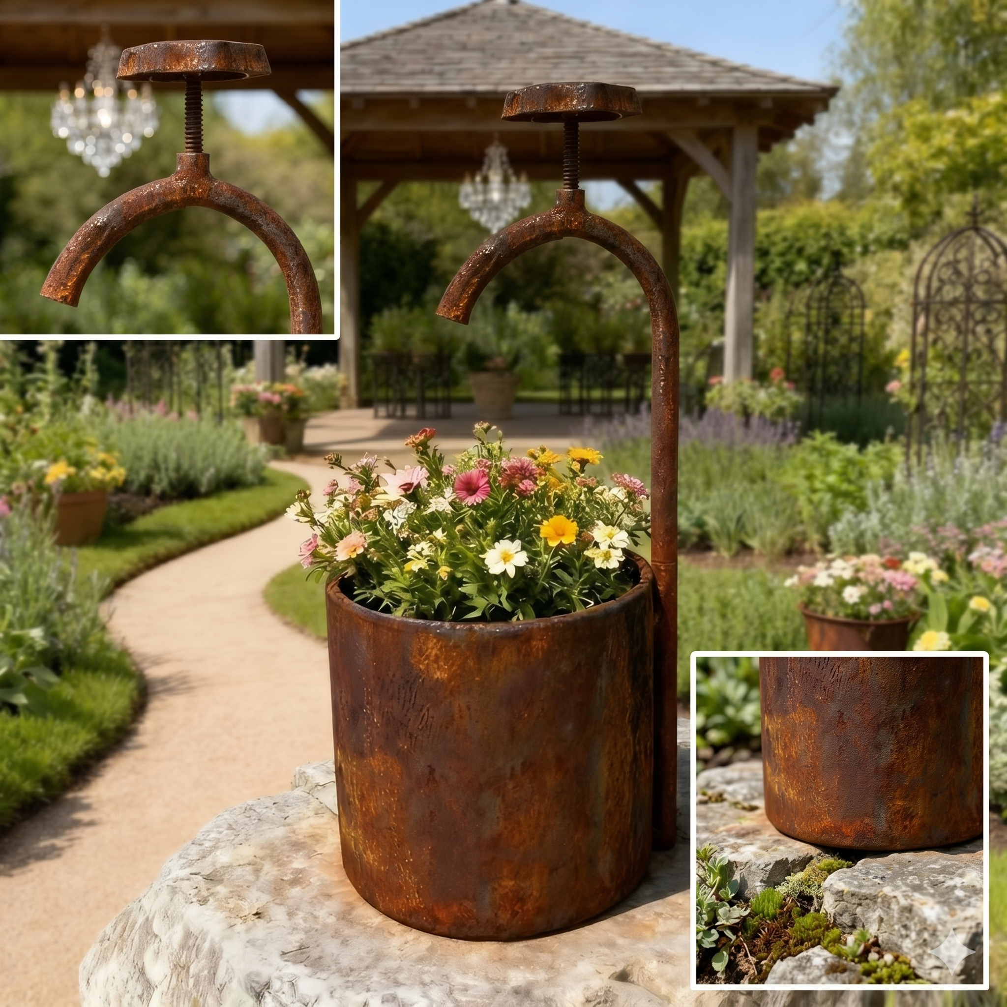 Wrought Iron Flower Pots For Courtyards And Outdoor Gardens