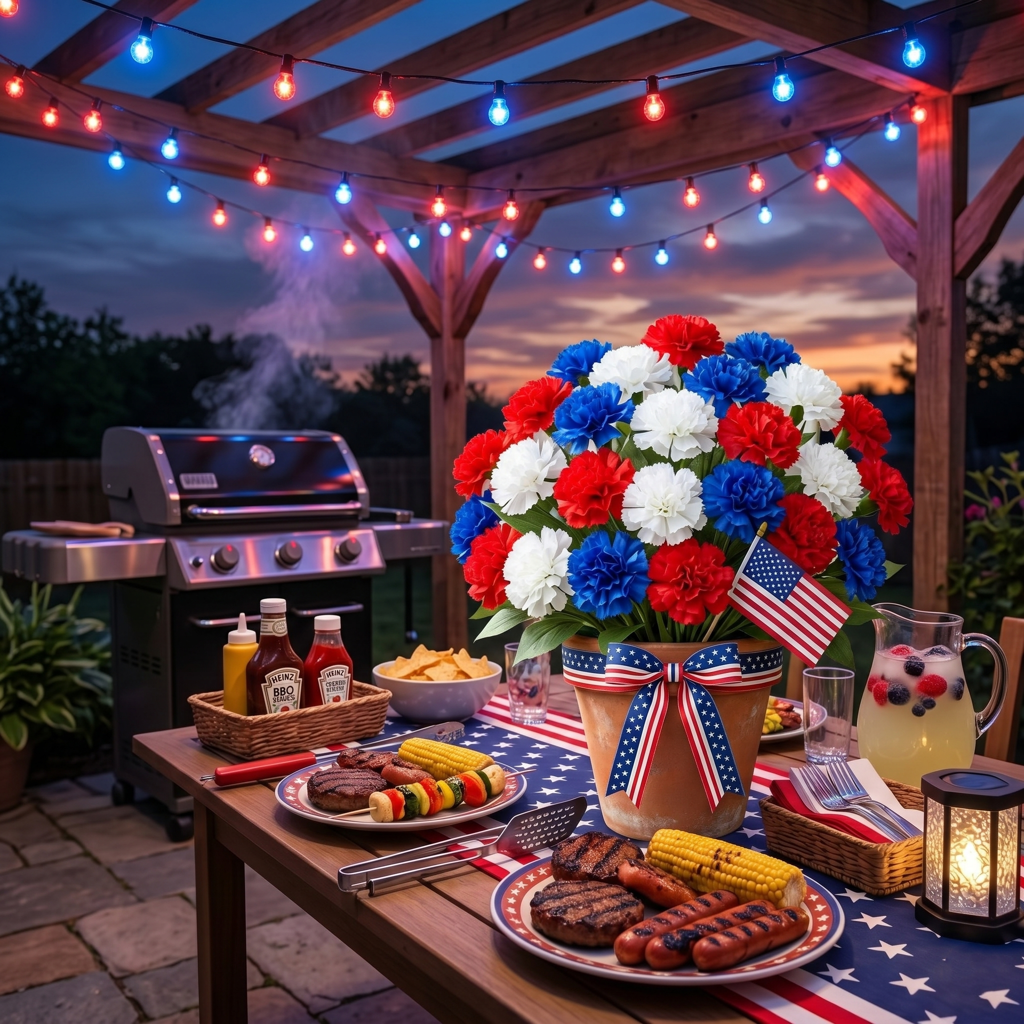 3Pcs-Independence Day Imitation Patriotic Memorial Imitation Flower Arrangement