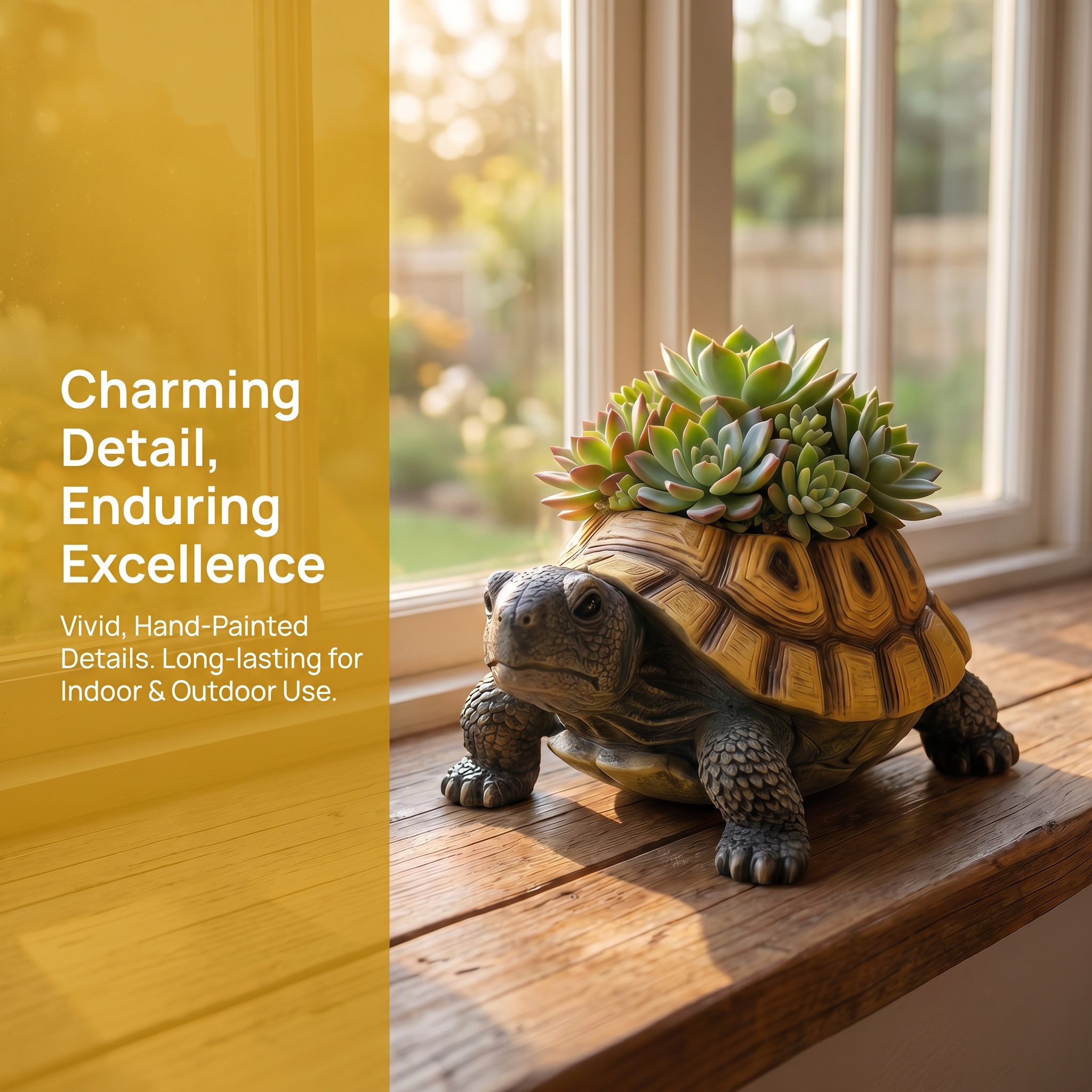 Resin Flower Pot Ornament In The Shape Of a Simulated Tortoise