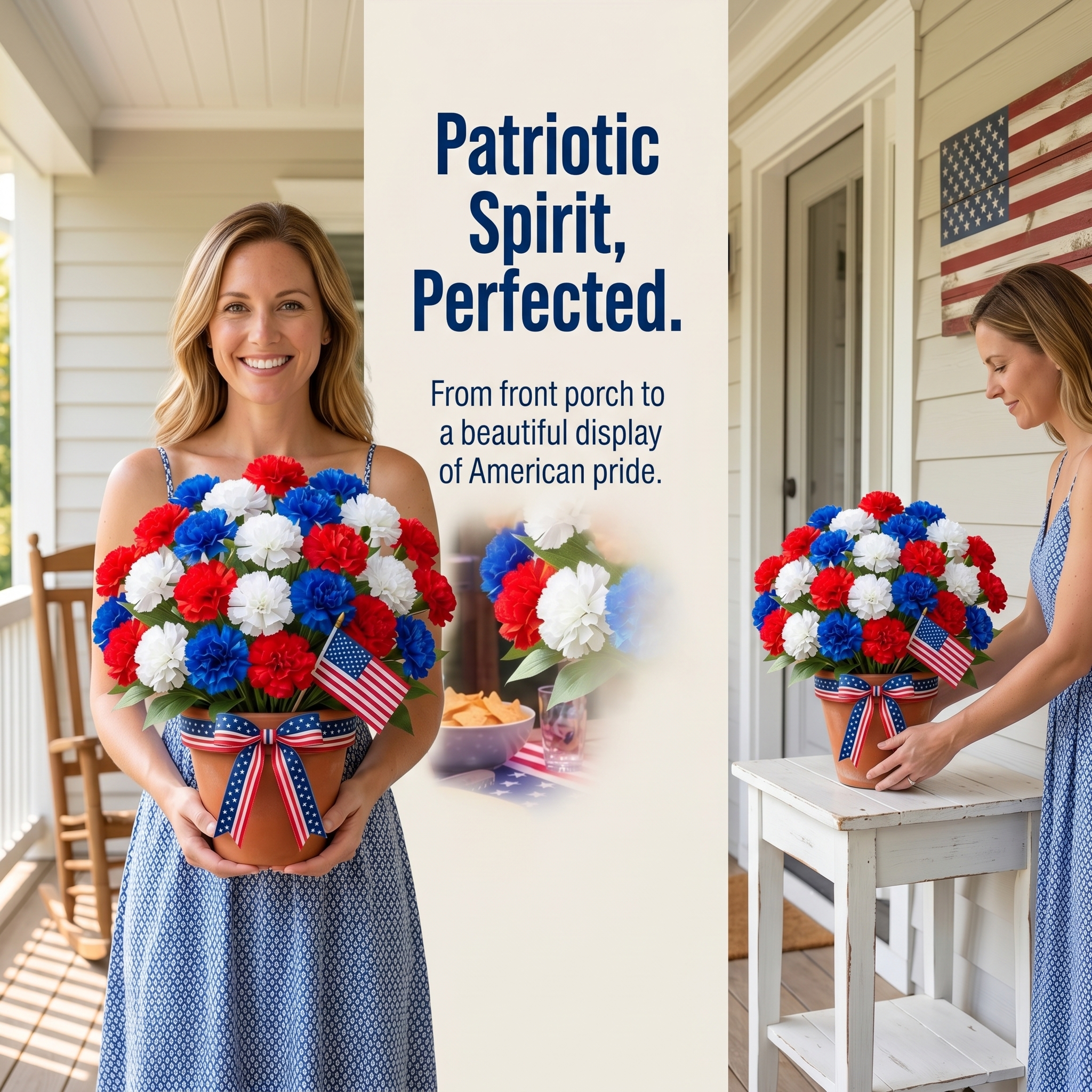 3Pcs-Independence Day Imitation Patriotic Memorial Imitation Flower Arrangement