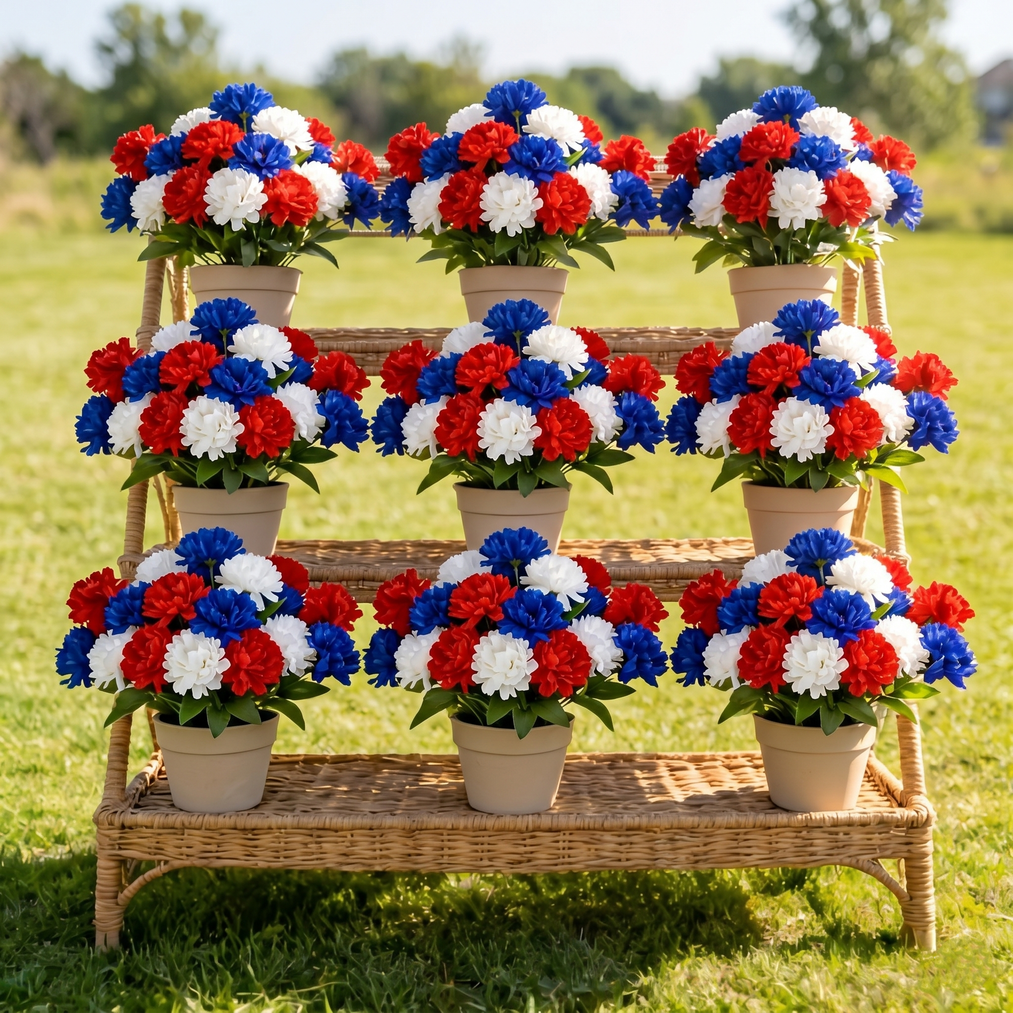 3Pcs-Independence Day Imitation Patriotic Memorial Imitation Flower Arrangement