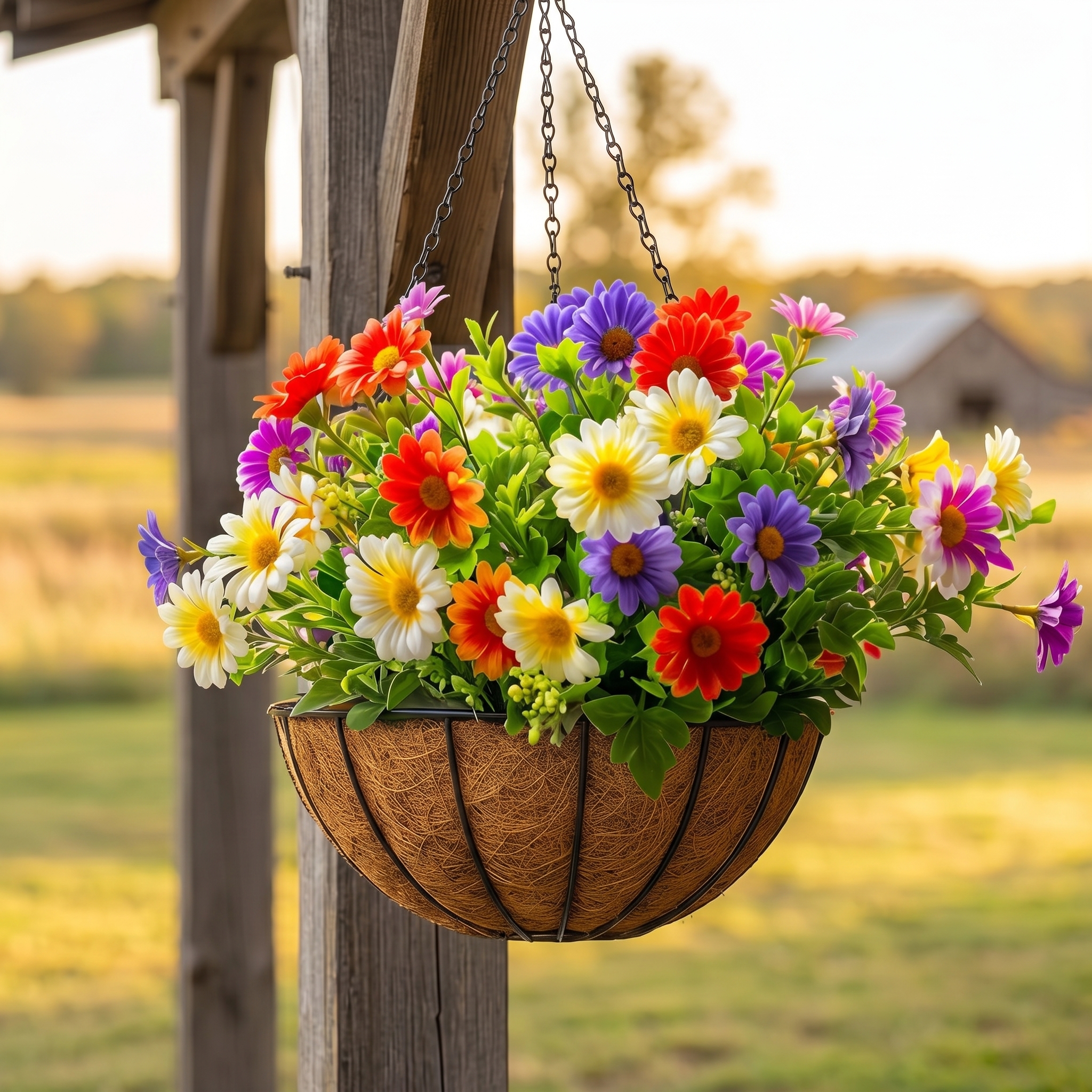 18 Bouquets Of Outdoor Artificial Daisies, Mixed Colors For Mother's Day.