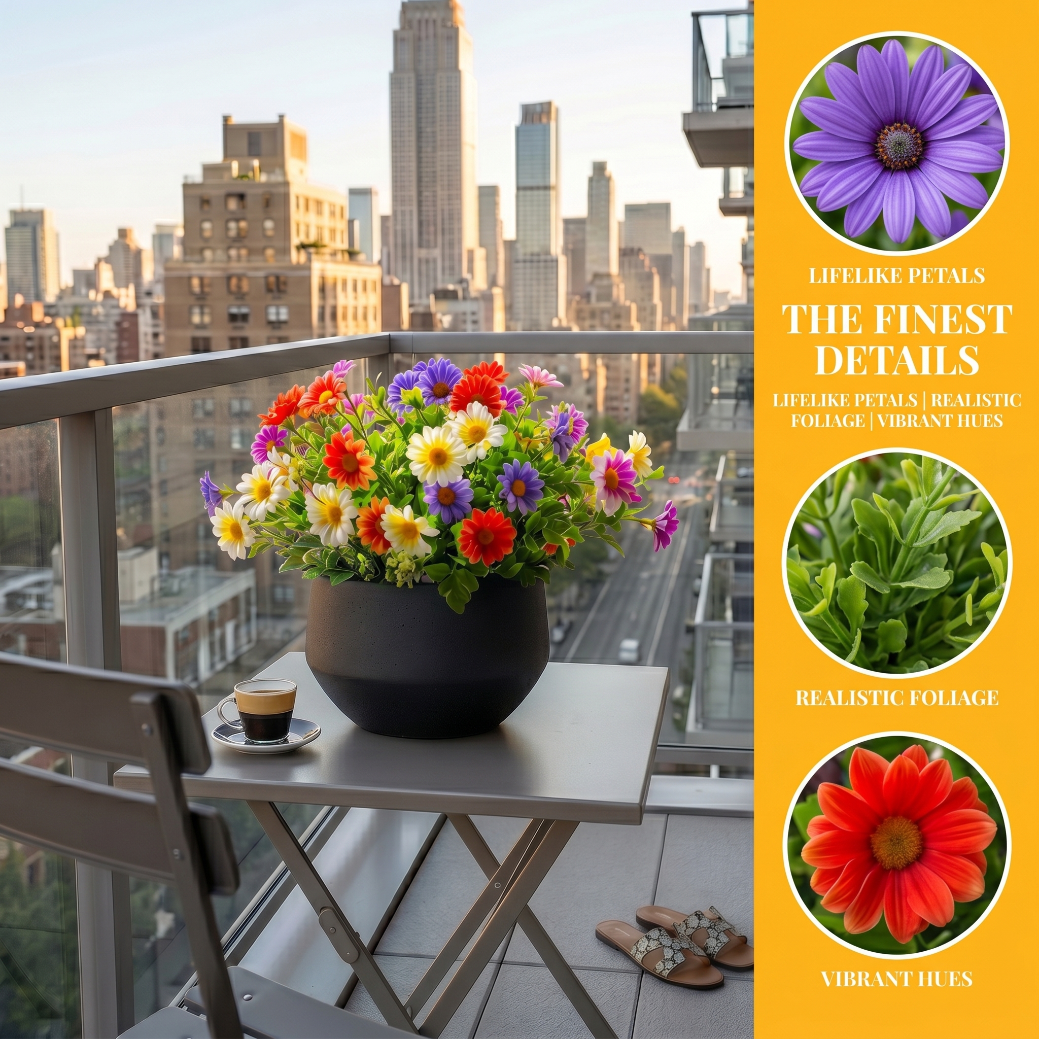 18 Bouquets Of Outdoor Artificial Daisies, Mixed Colors For Mother's Day.