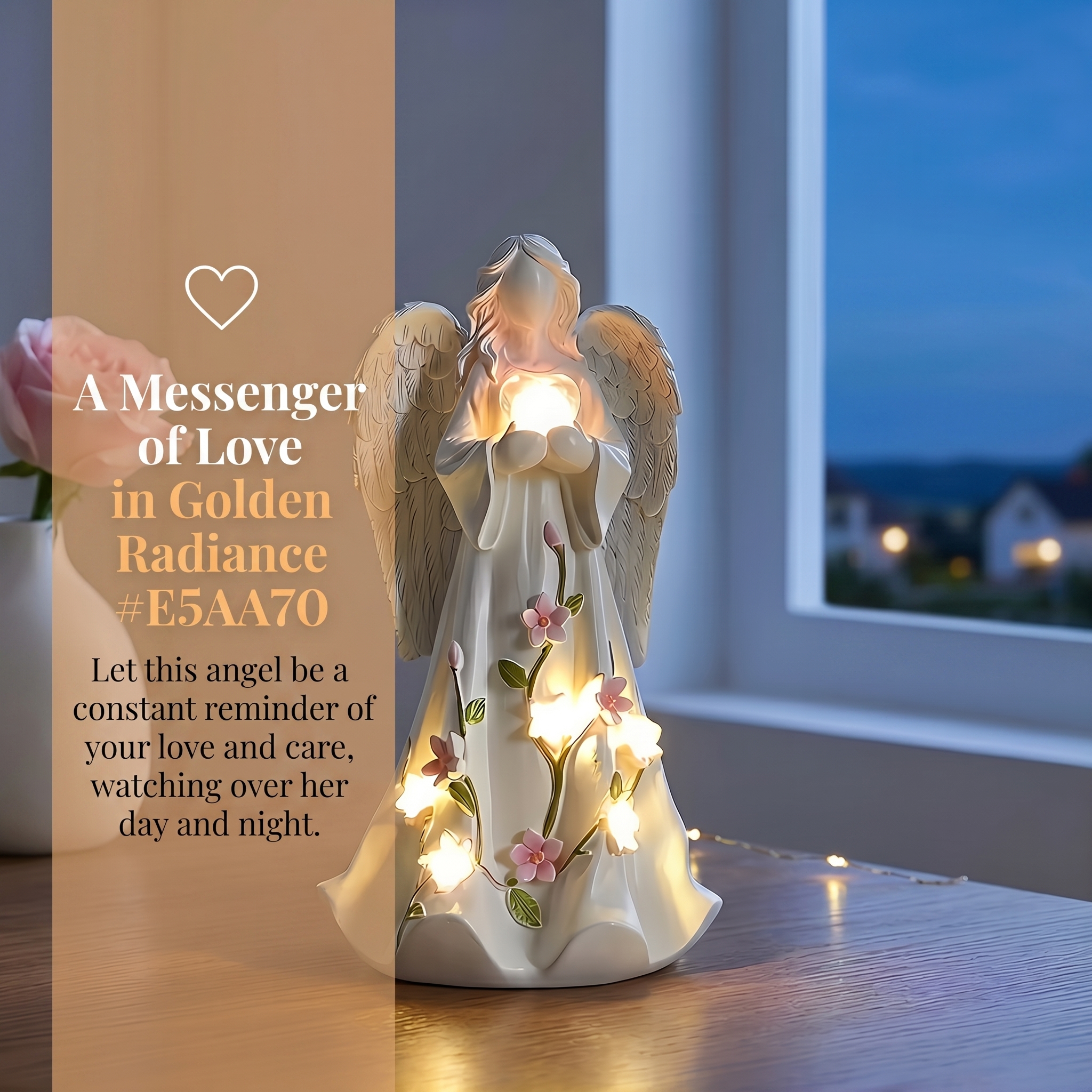 Mother's Day Angel Statue Garden Lights