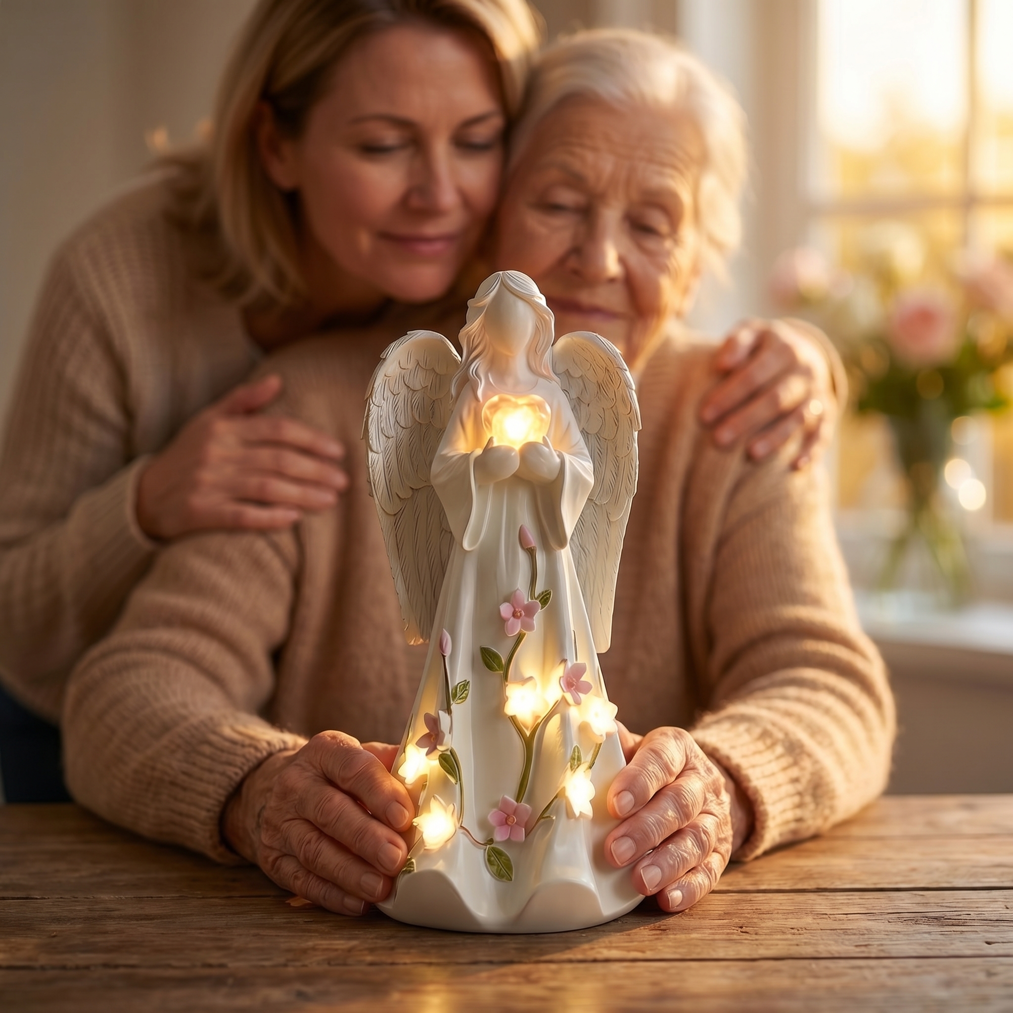 Mother's Day Angel Statue Garden Lights