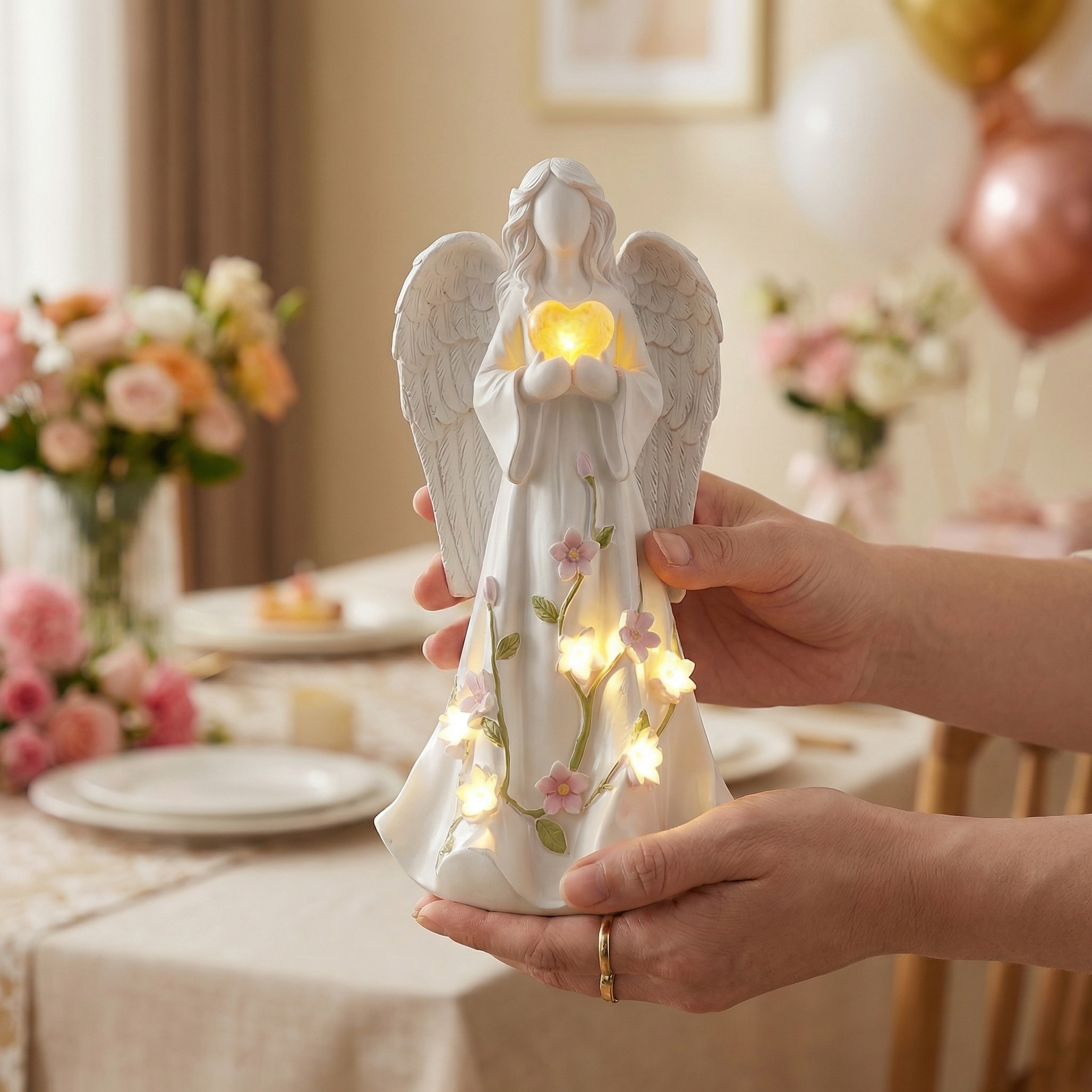 Mother's Day Angel Statue Garden Lights