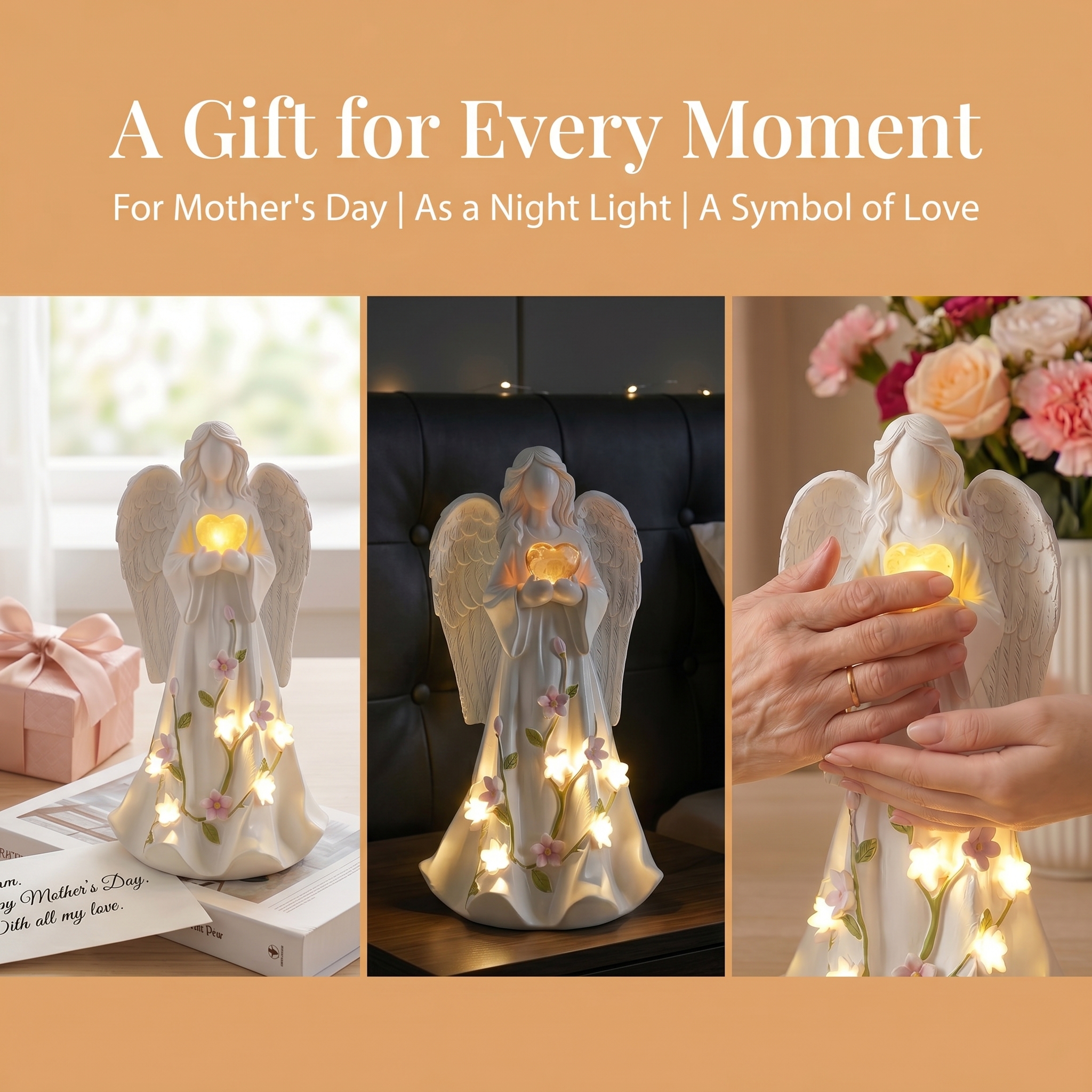 Mother's Day Angel Statue Garden Lights