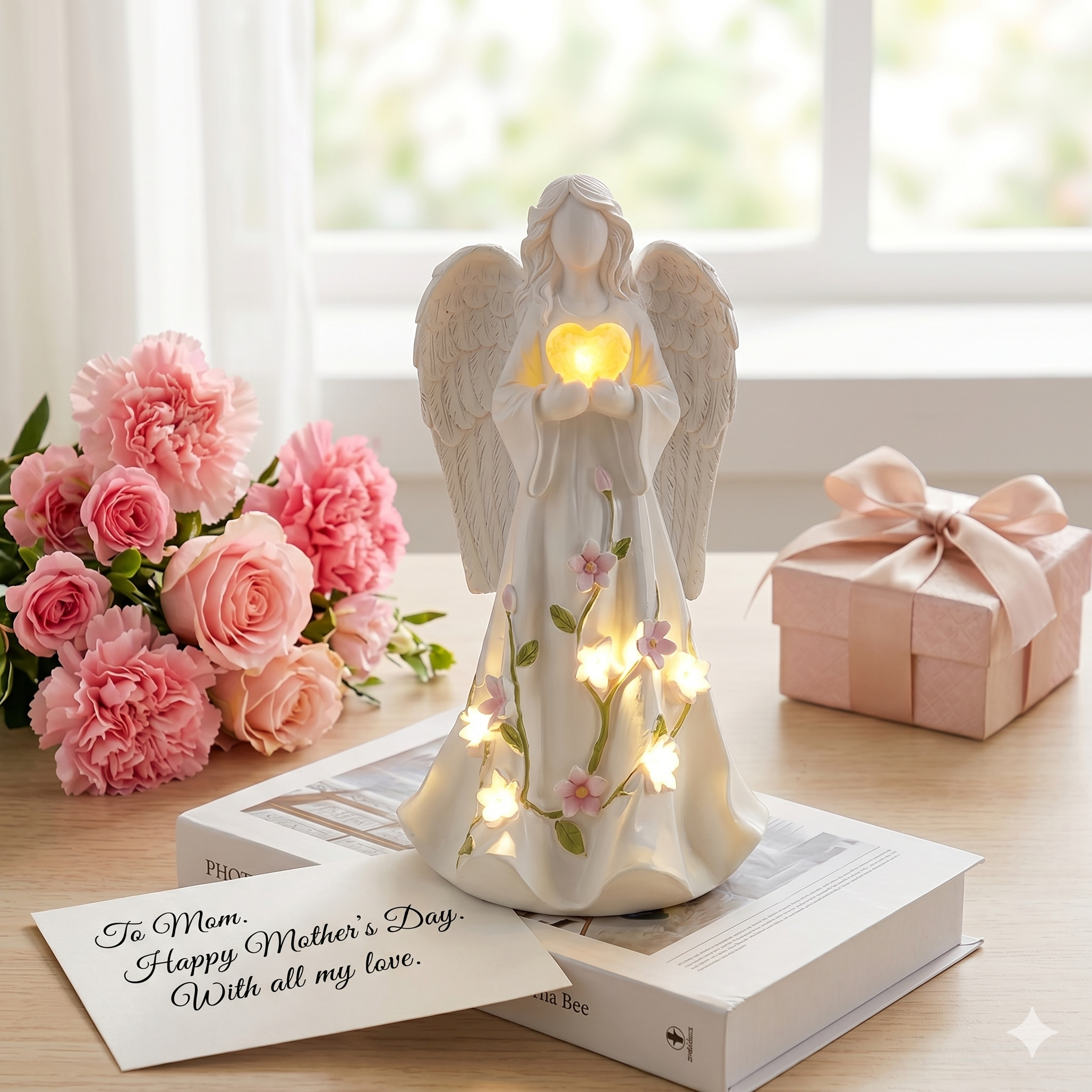 Mother's Day Angel Statue Garden Lights