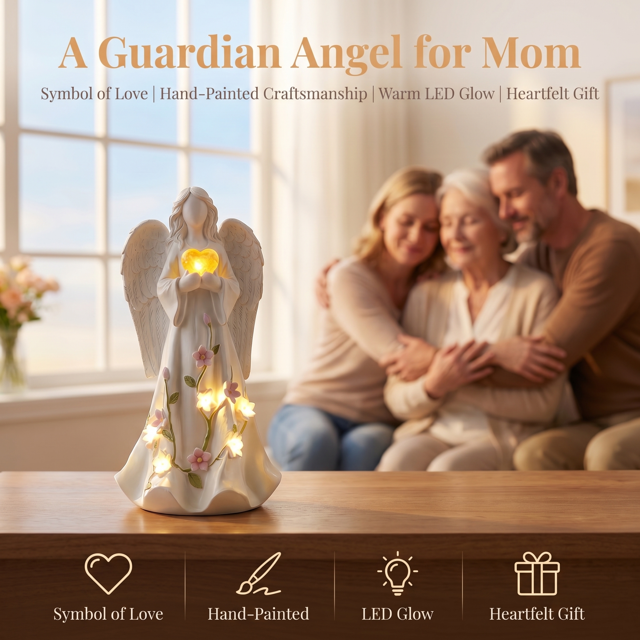 Mother's Day Angel Statue Garden Lights