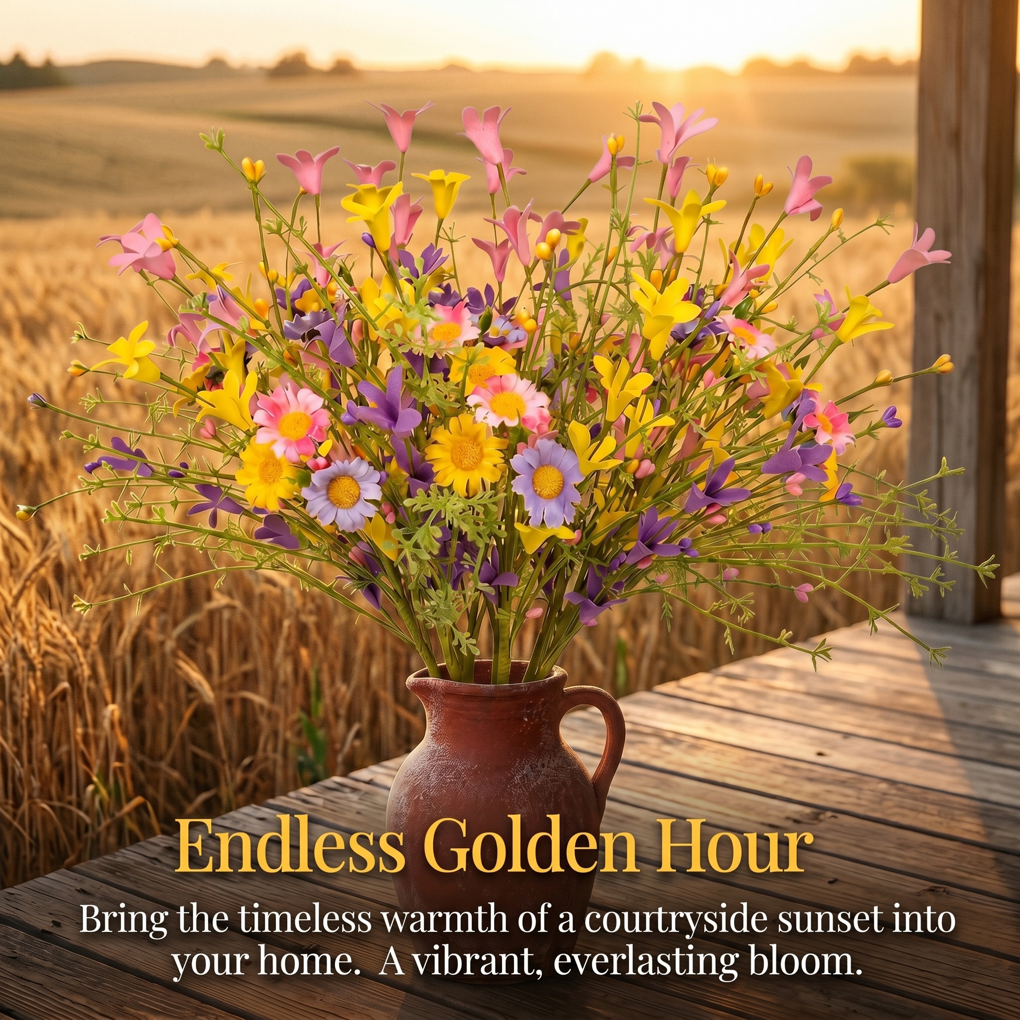 5pc-Artificial Daisy Cut Bouquet