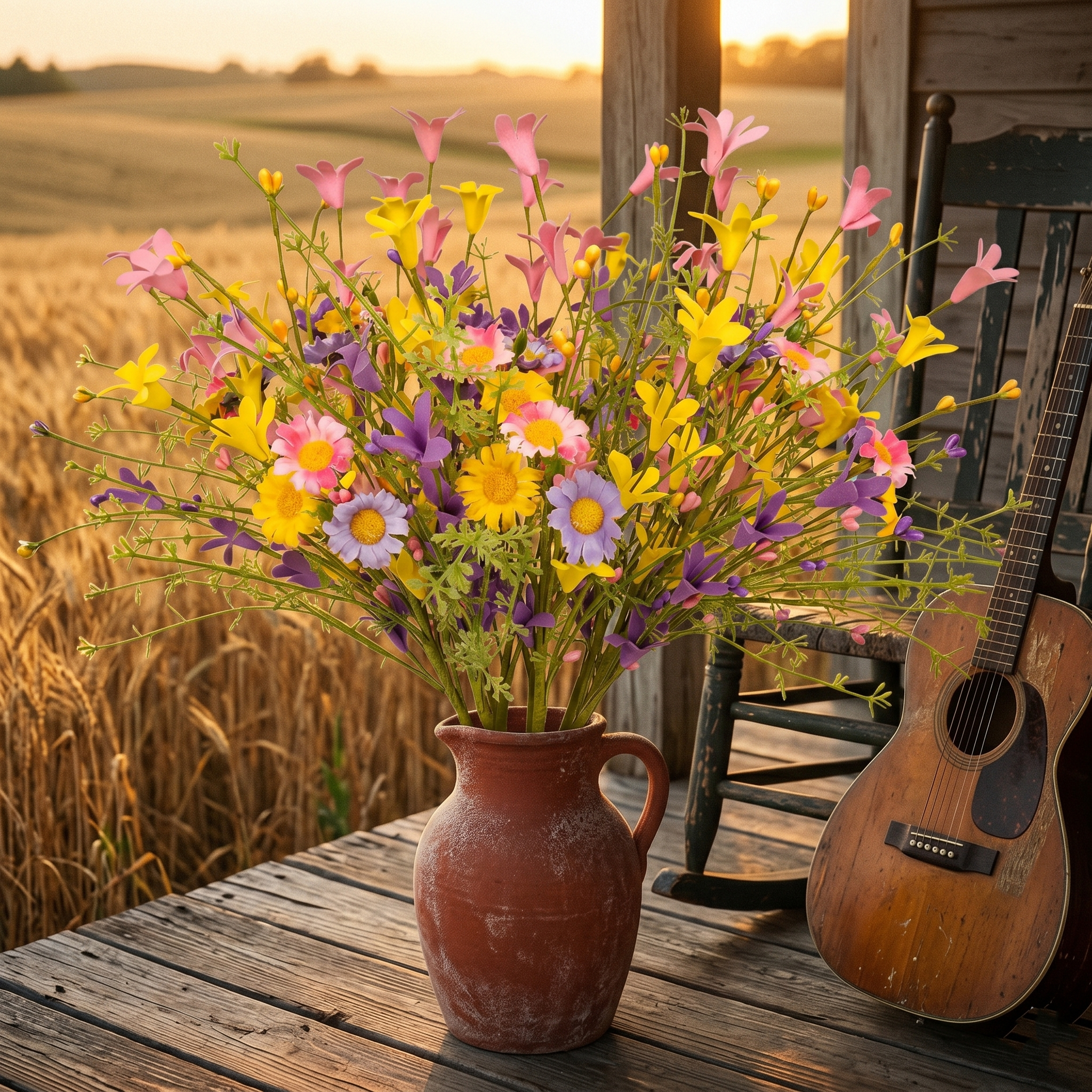 5pc-Artificial Daisy Cut Bouquet
