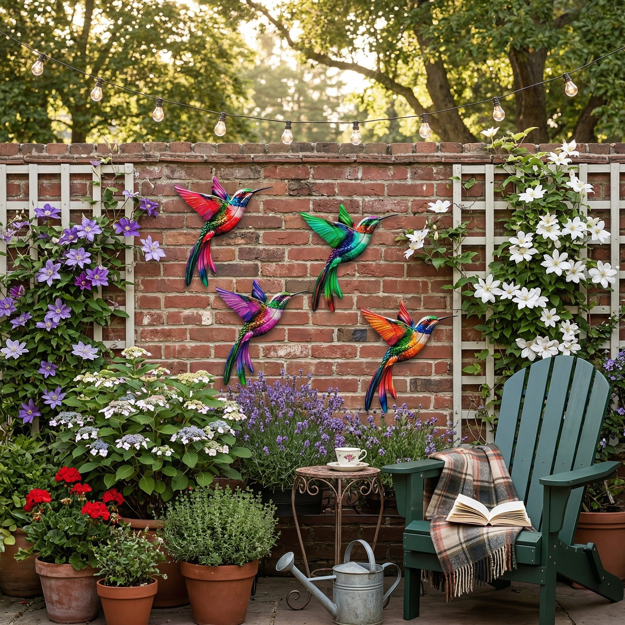 Metal Hummingbird Wall Art Decoration - Suitable For Patio Railings And Interior Decoration