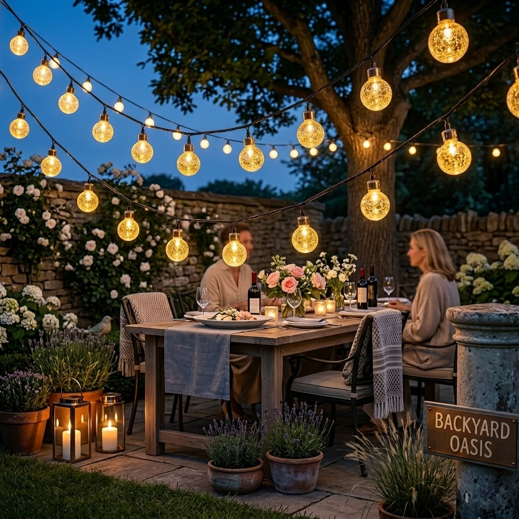 Outdoor Crystal Ball String Lights