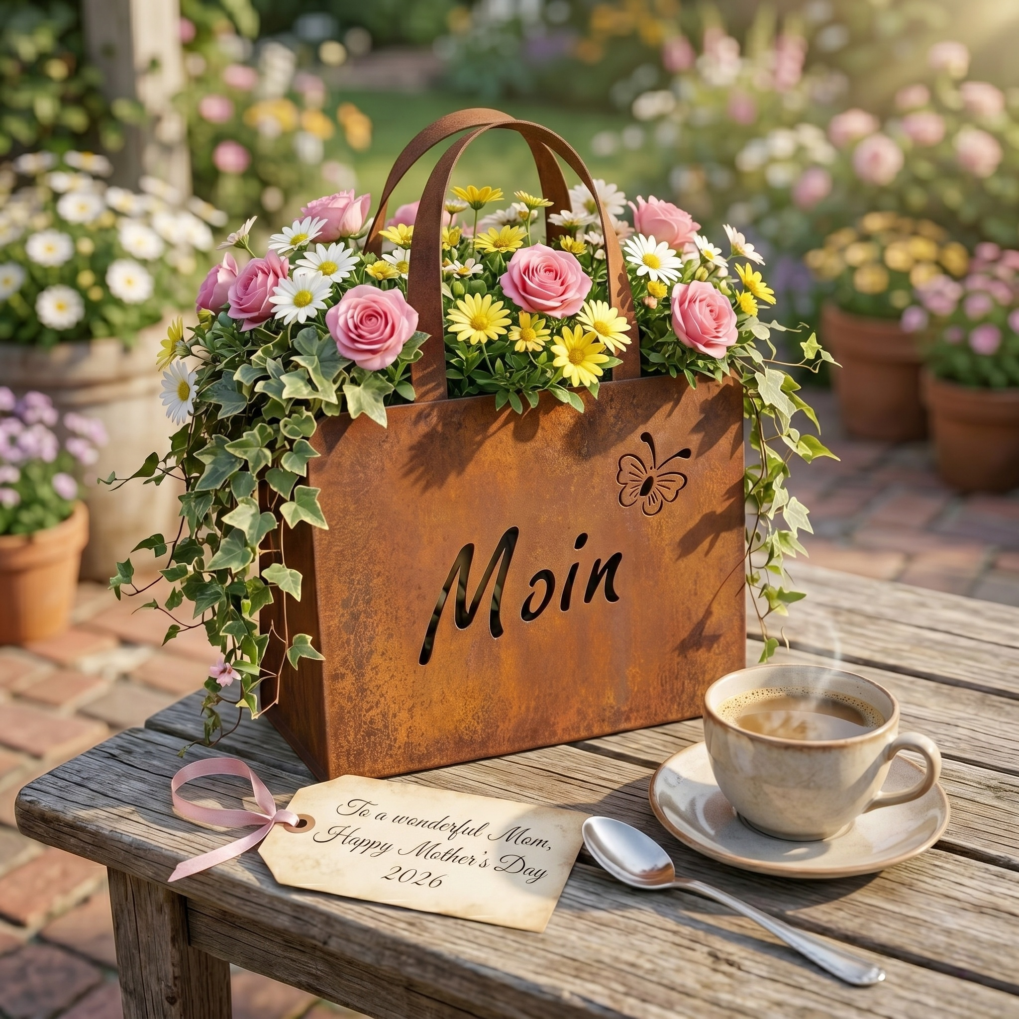 Lron Retro Handbag Wall-Mounted Flower Box