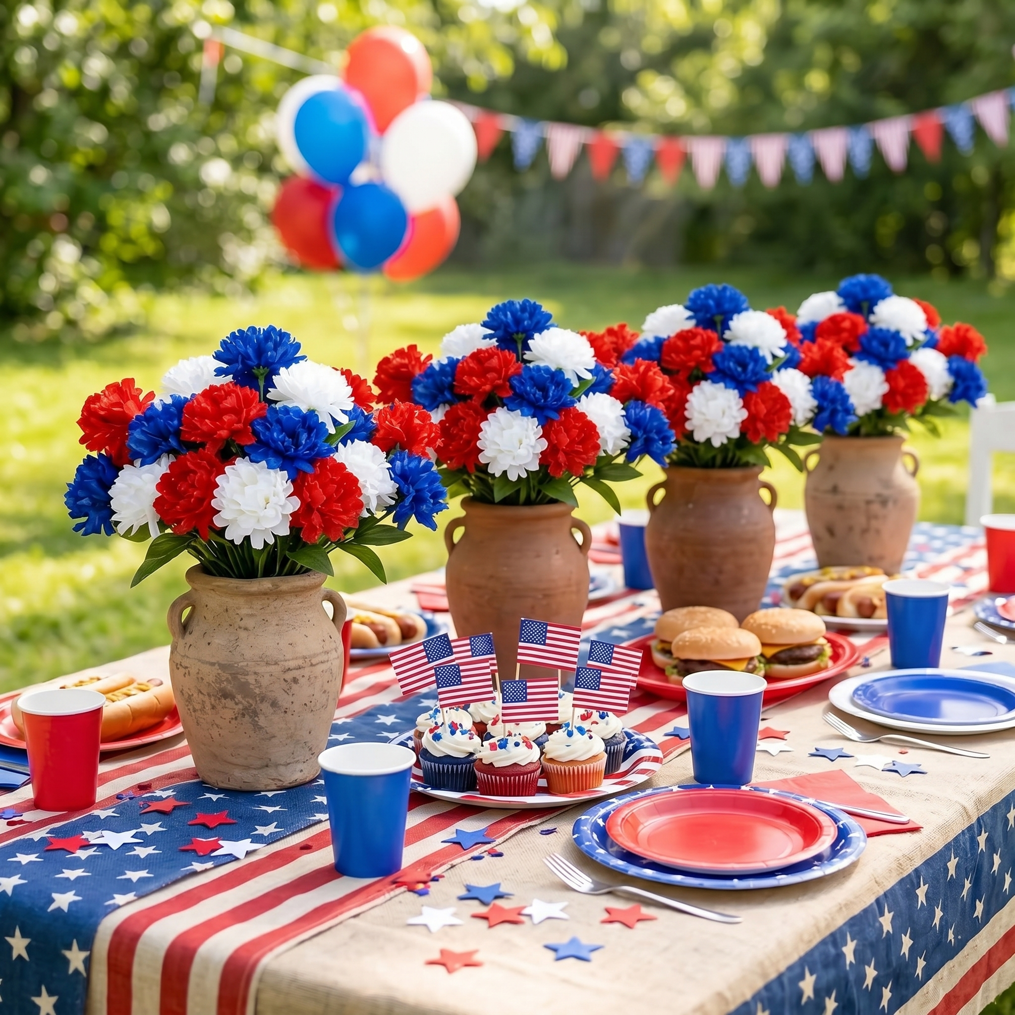 3Pcs-Independence Day Imitation Patriotic Memorial Imitation Flower Arrangement