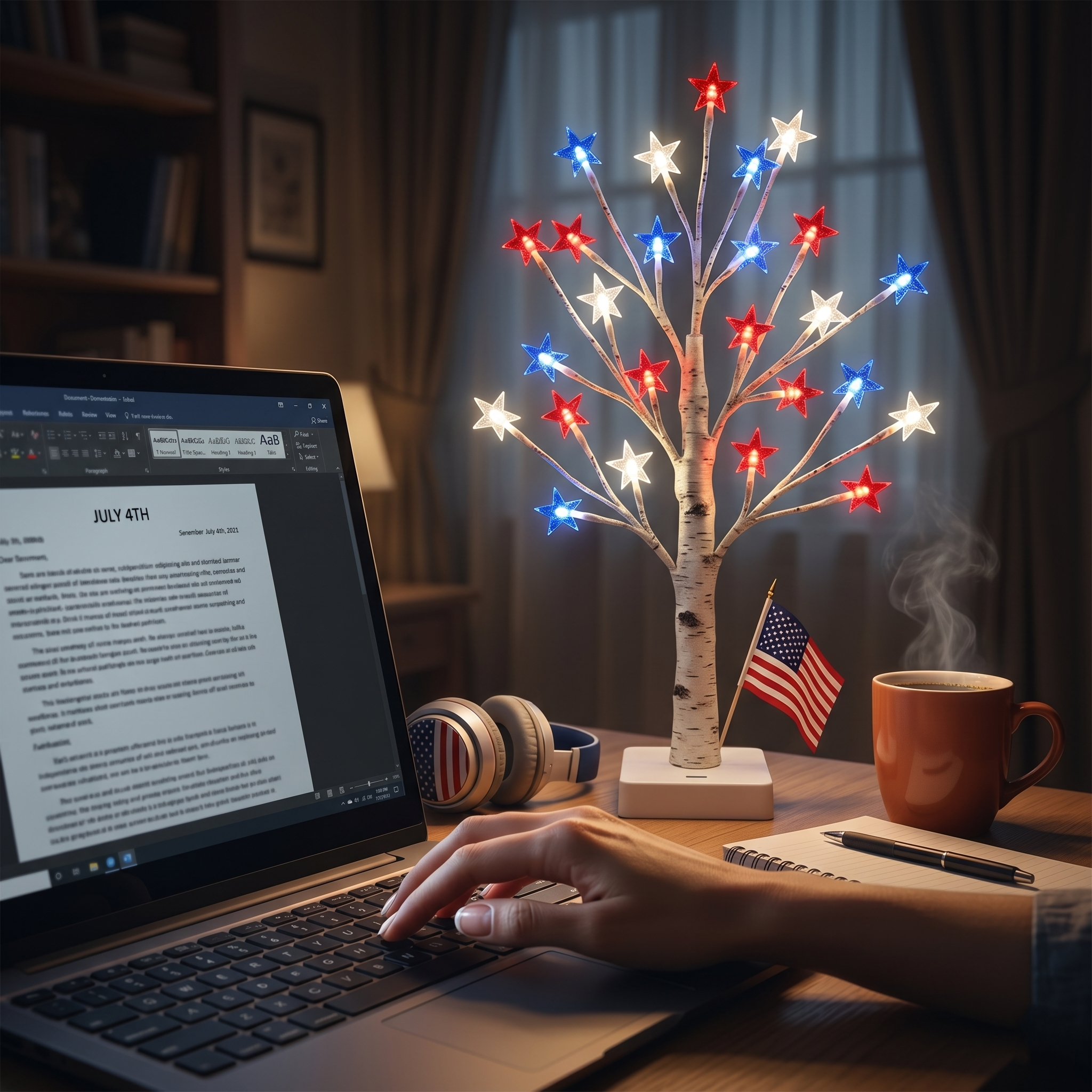 Independent Decorative Lights With 24 LEDs, 8 Flashing Modes, And Powered By USB Battery Box.