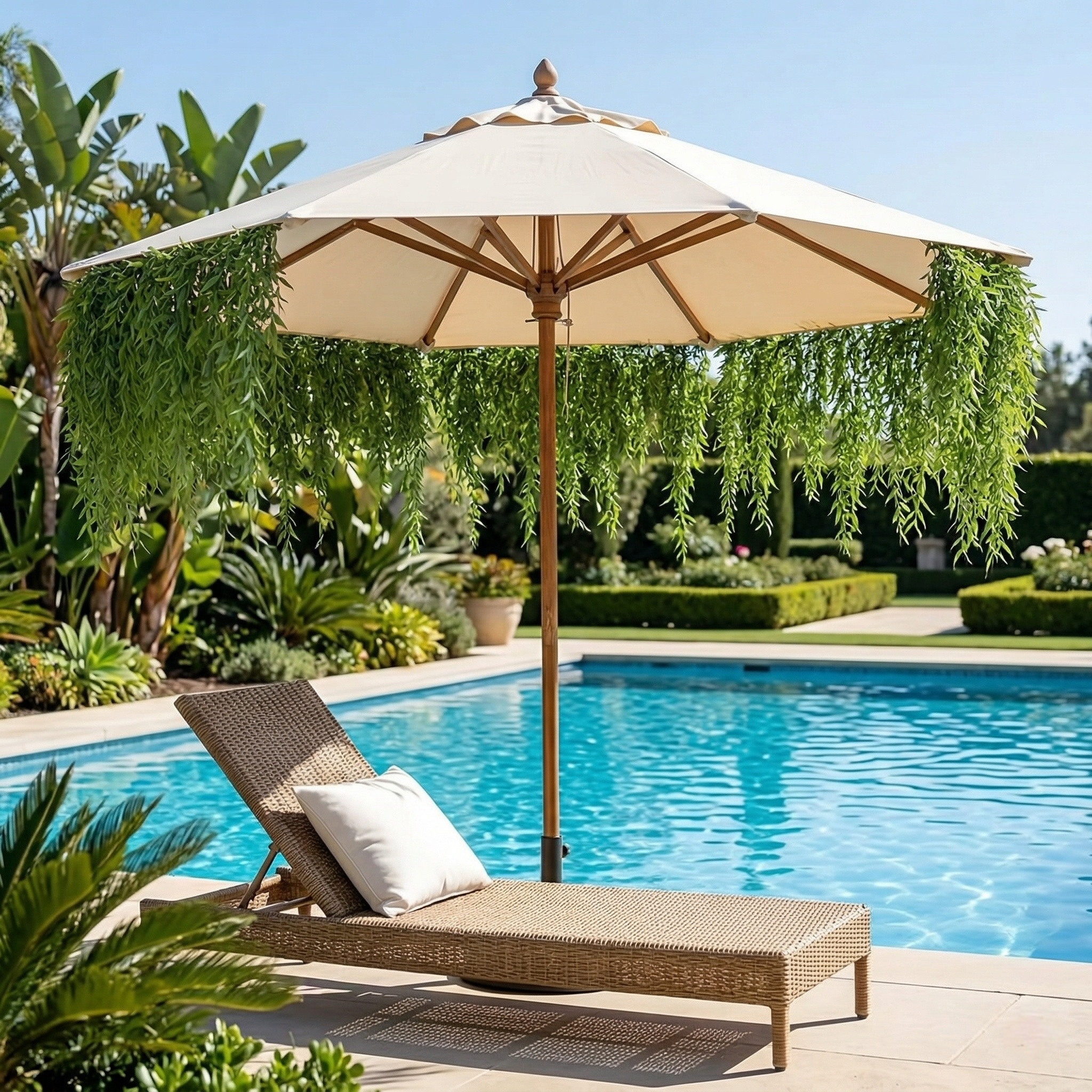 Artificial Willow Leaf Hanging Vines, Evergreen Plants, Outdoor Wedding Decorations, Require No Maintenance.