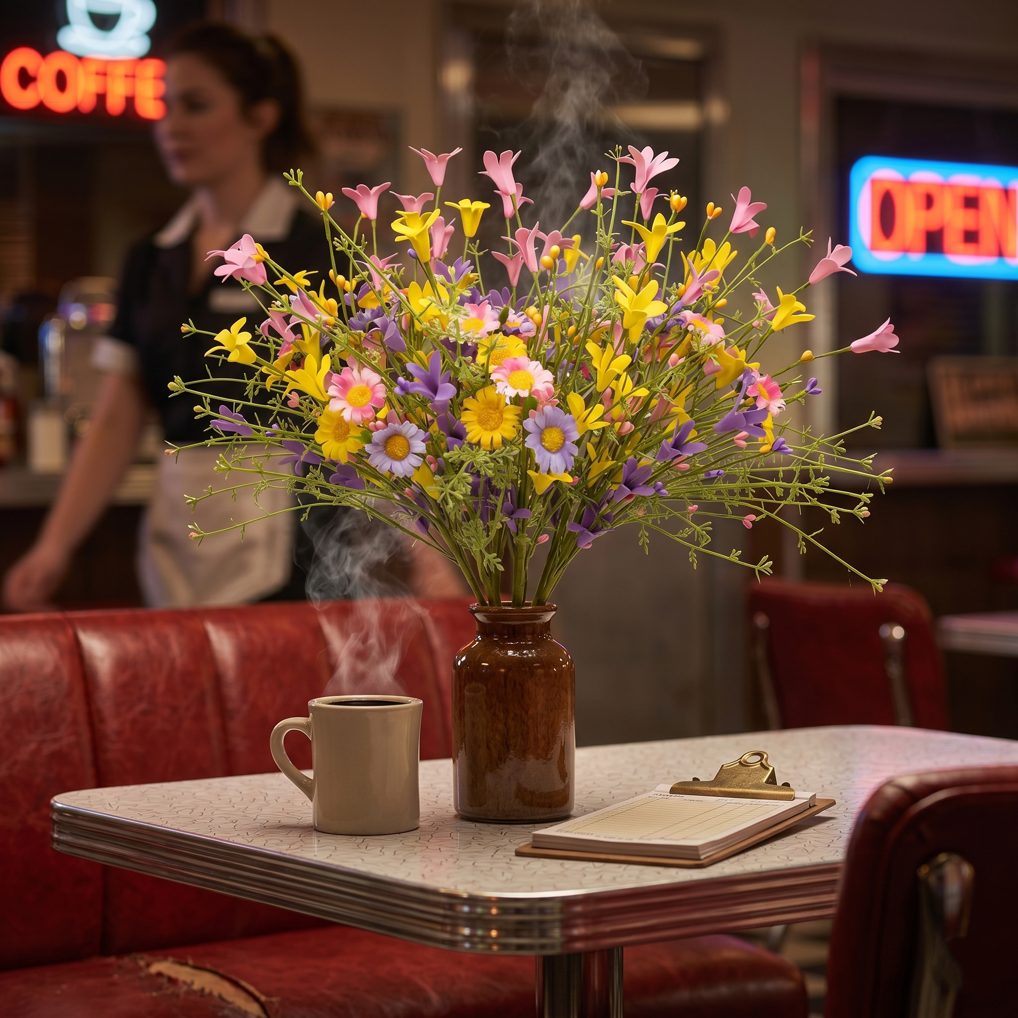 5pc-Artificial Daisy Cut Bouquet